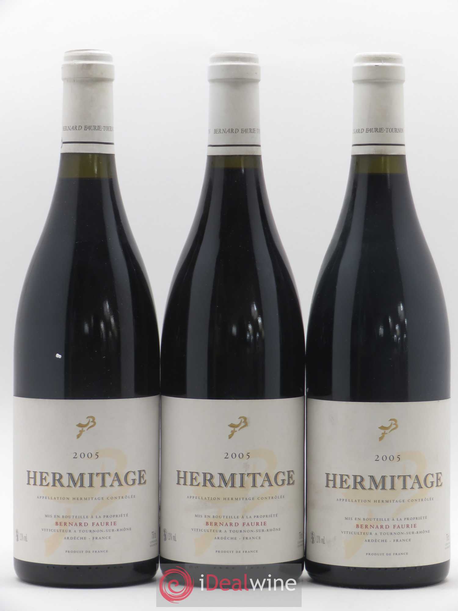 Hermitage Greffieux Bessards (capsule blanche) Bernard Faurie 2005 - Lot de 3 bouteilles - 0