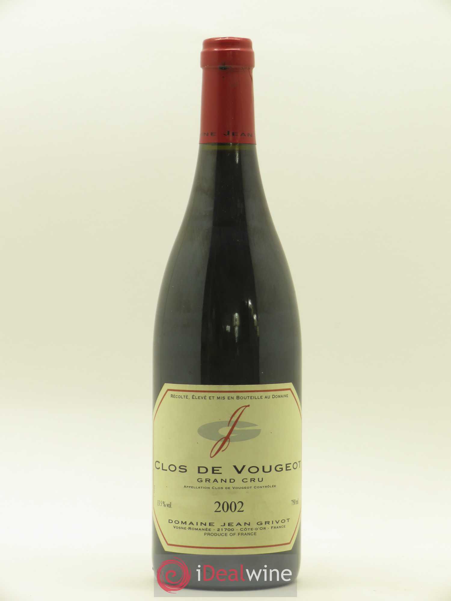 Clos de Vougeot Grand Cru Jean Grivot 2002 - Lot de 1 bouteille - 0