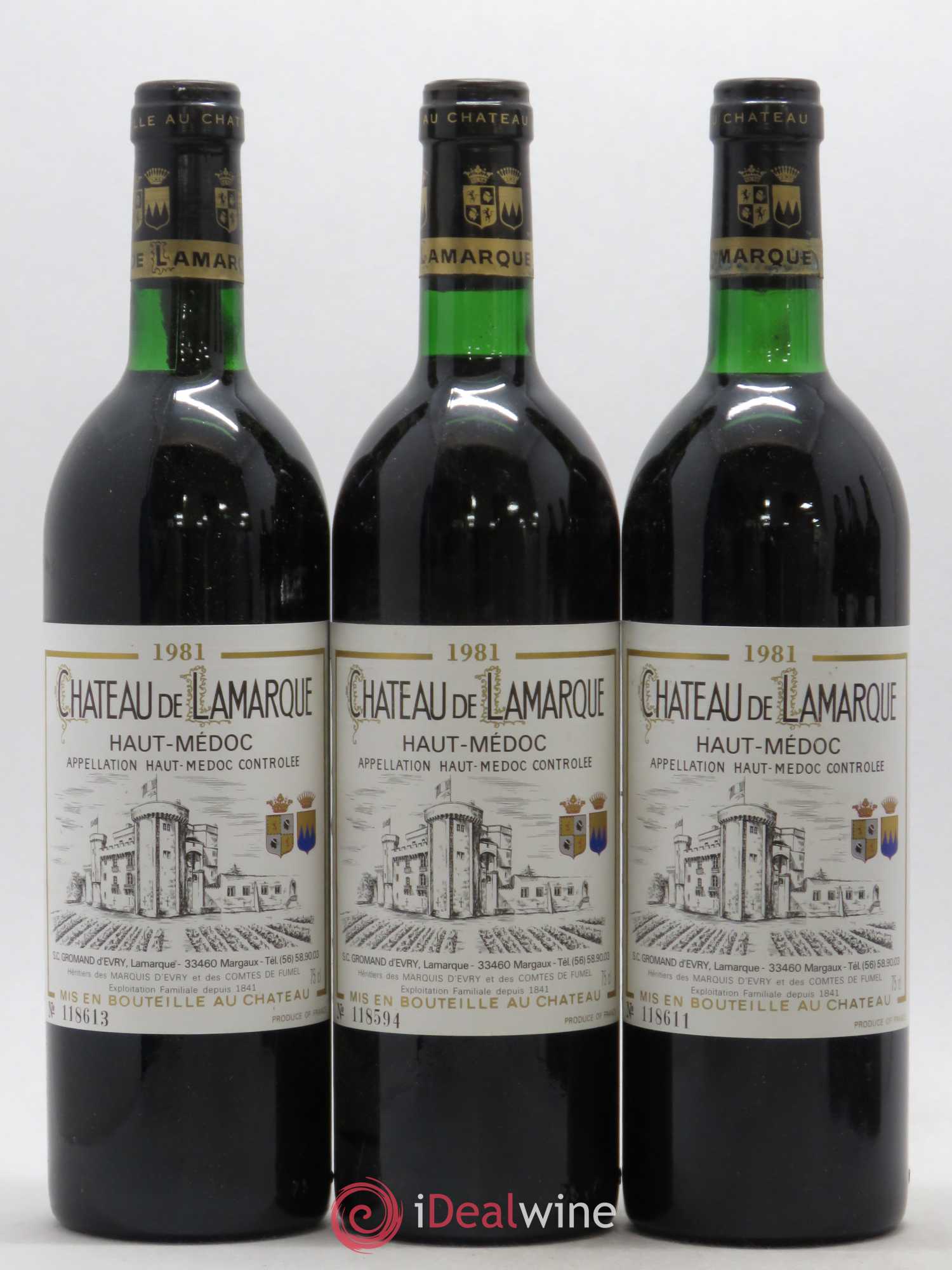 Château de Lamarque Cru Bourgeois 1981 - Lot of 6 bottles - 1