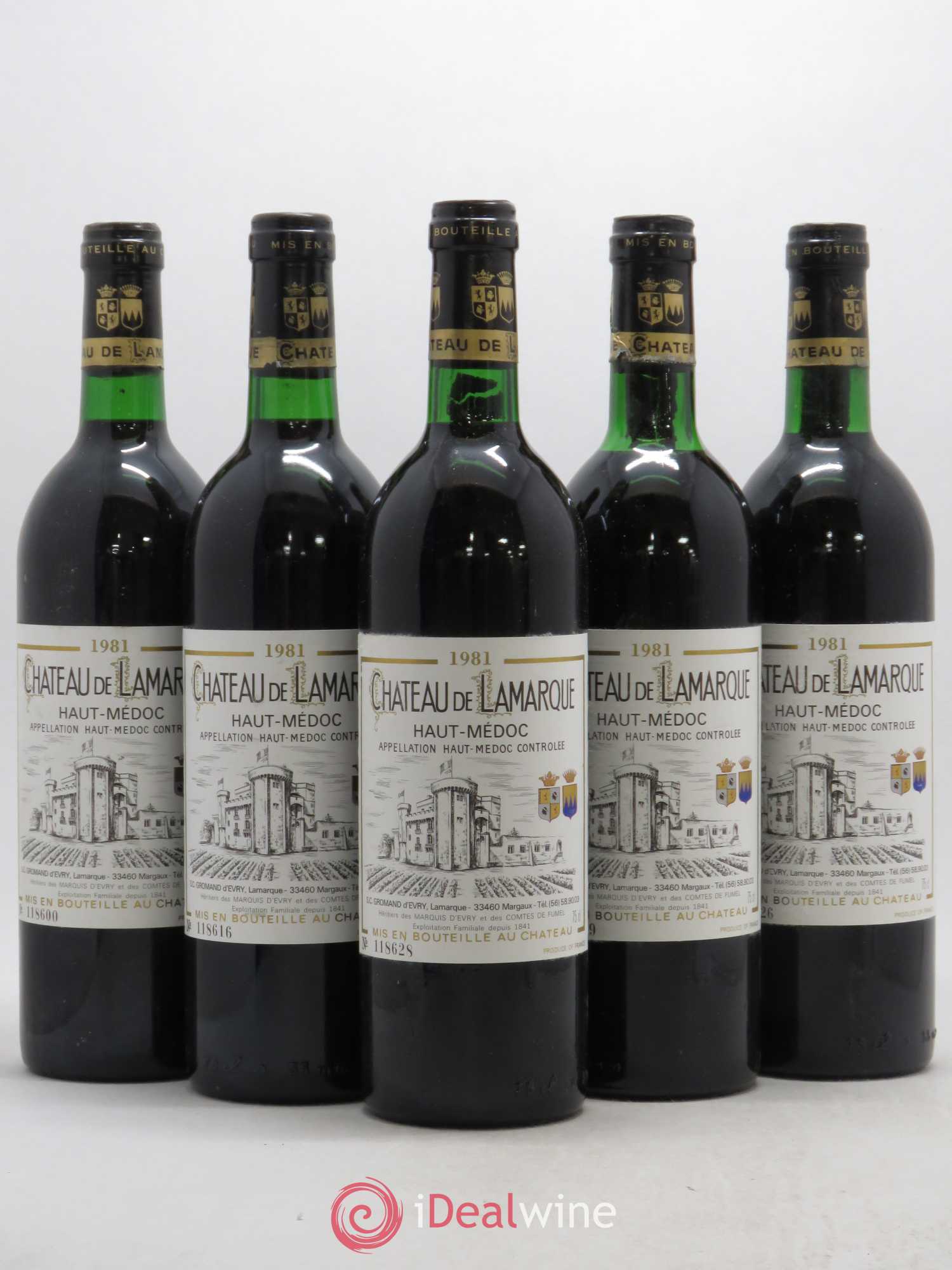 Château de Lamarque Cru Bourgeois 1981 - Lot de 5 bouteilles - 0