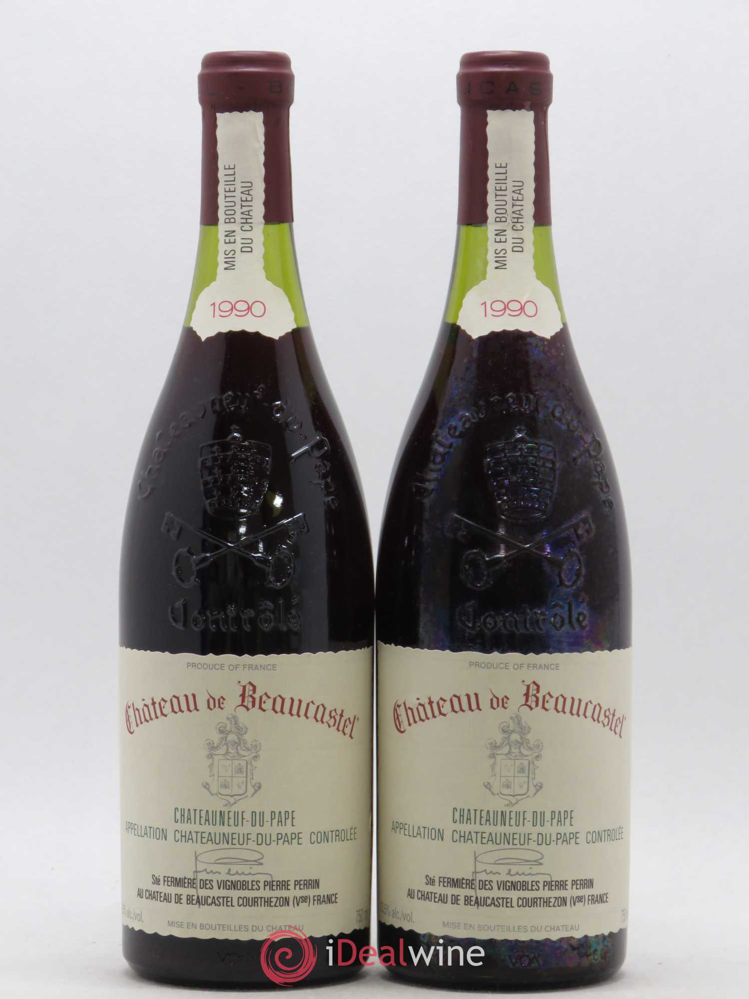Châteauneuf-du-Pape Château de Beaucastel Famille Perrin 1990 - Lot de 2 bouteilles - 0
