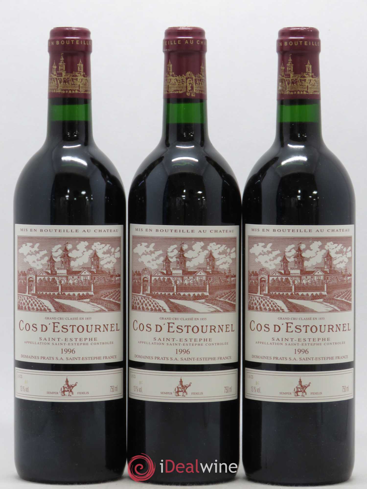Cos d'Estournel 2ème Grand Cru Classé 1996 - Lot de 3 bouteilles - 0