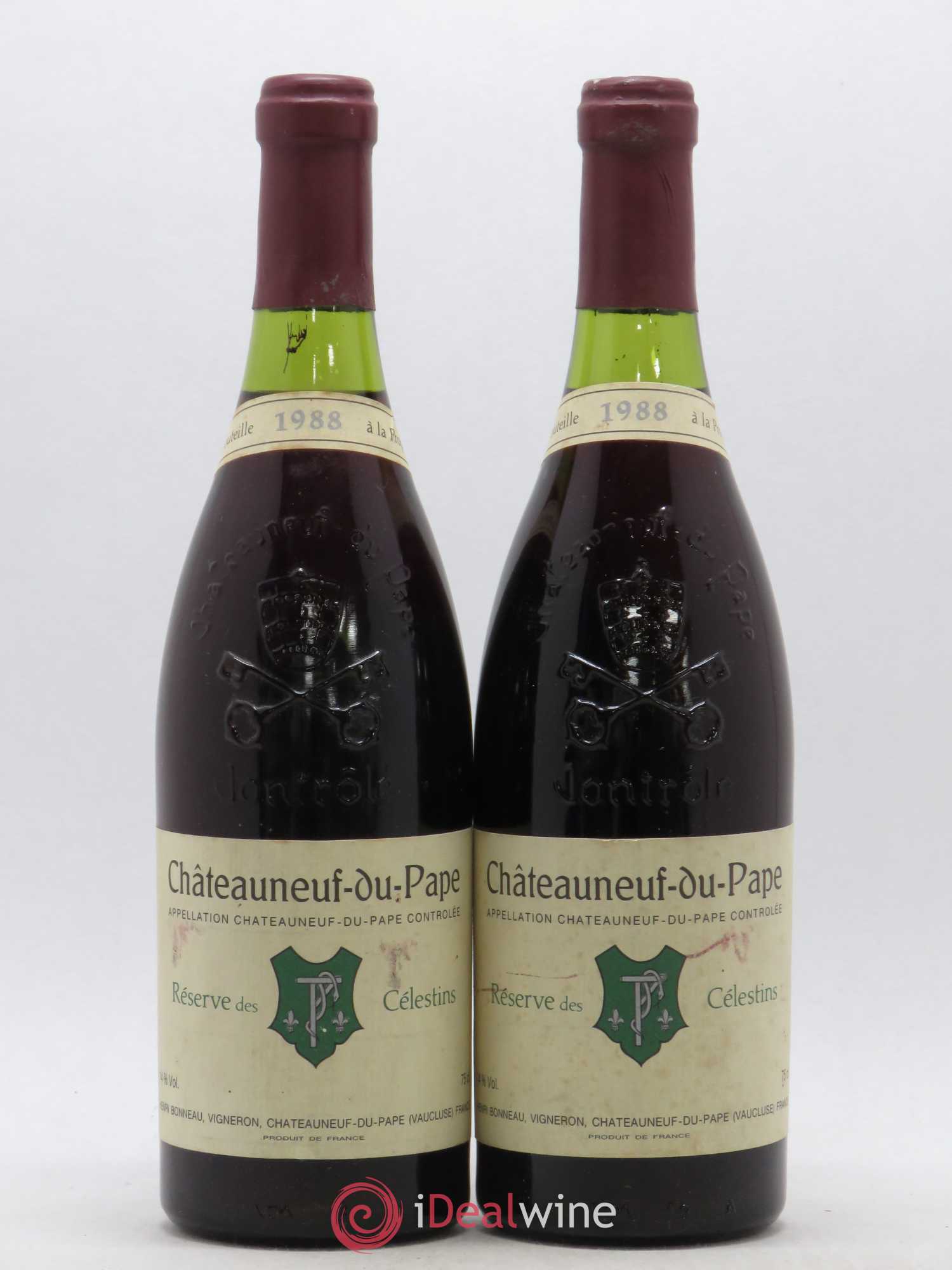 Châteauneuf-du-Pape Réserve des Célestins Henri Bonneau & Fils 1988 - Lot de 2 bouteilles - 0