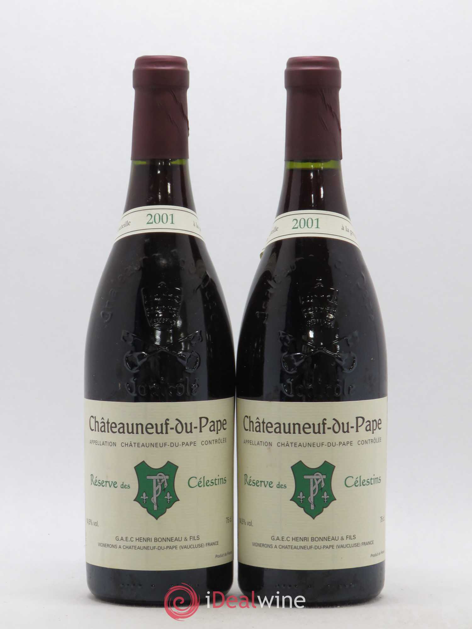 Châteauneuf-du-Pape Réserve des Célestins Henri Bonneau & Fils 2001 - Lot de 2 bouteilles - 0