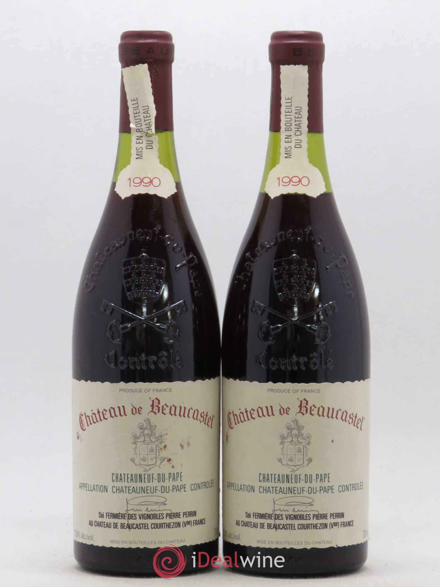 Châteauneuf-du-Pape Château de Beaucastel Famille Perrin 1990 - Lot de 2 bouteilles - 0