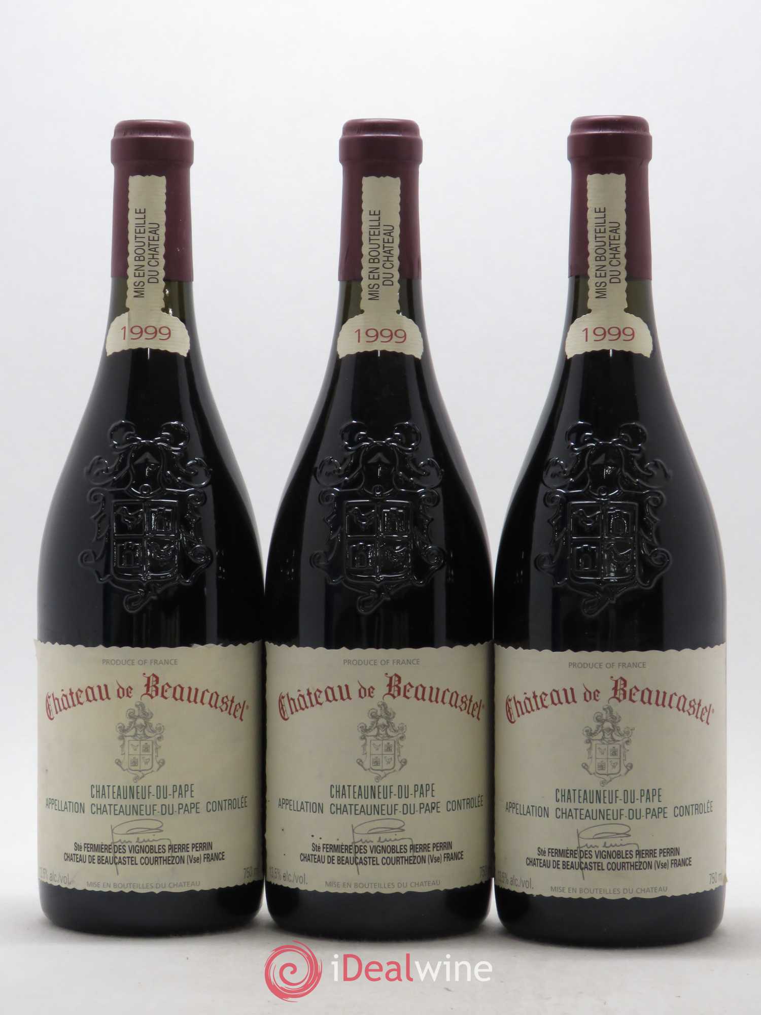 Châteauneuf-du-Pape Château de Beaucastel Famille Perrin 1999 - Lot de 3 bouteilles - 0
