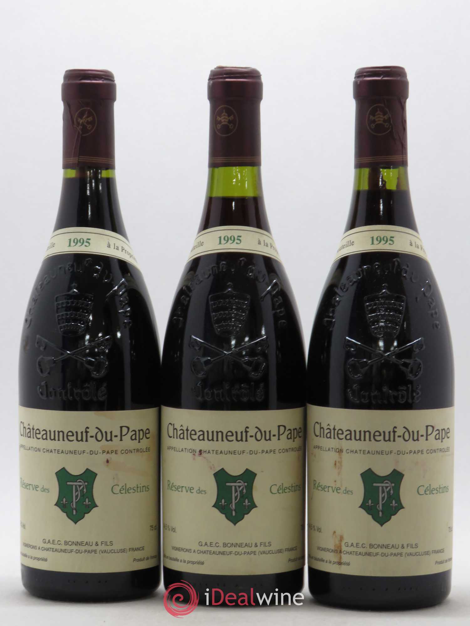 Châteauneuf-du-Pape Réserve des Célestins Henri Bonneau & Fils 1995 - Lot de 3 bouteilles - 0
