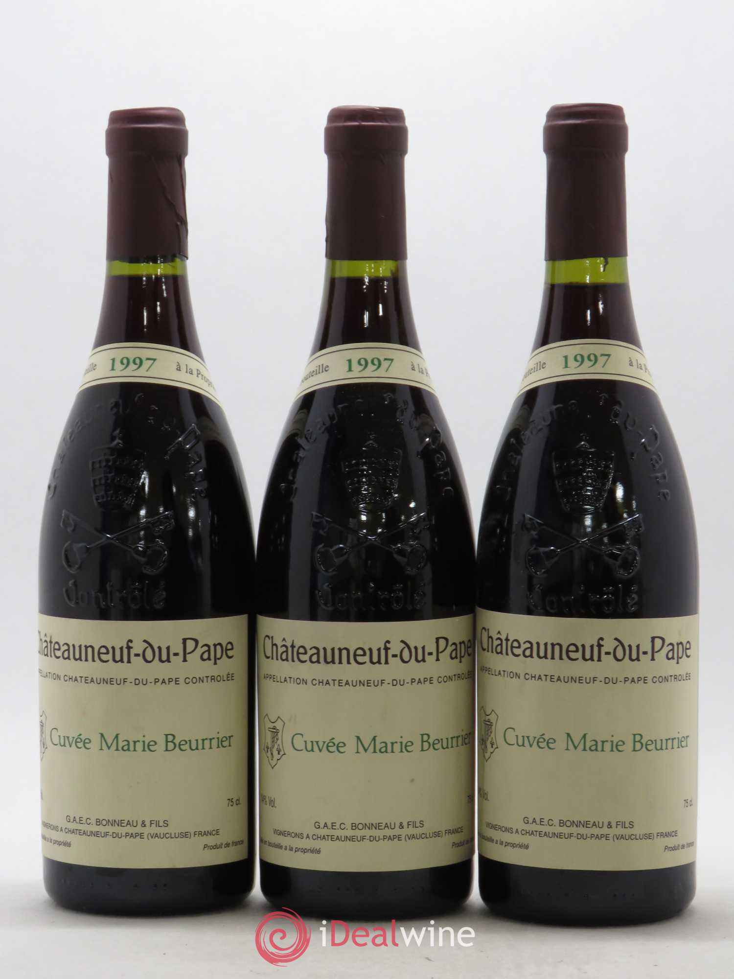 Châteauneuf-du-Pape Marie Beurrier Henri Bonneau & Fils 1997 - Lot de 3 bouteilles - 0