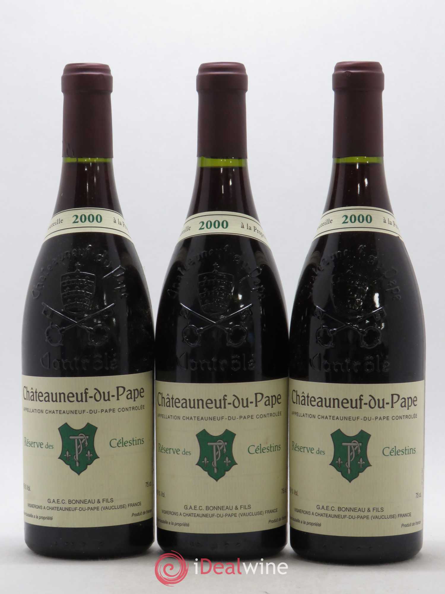 Châteauneuf-du-Pape Réserve des Célestins Henri Bonneau & Fils 2000 - Lot de 3 bouteilles - 0