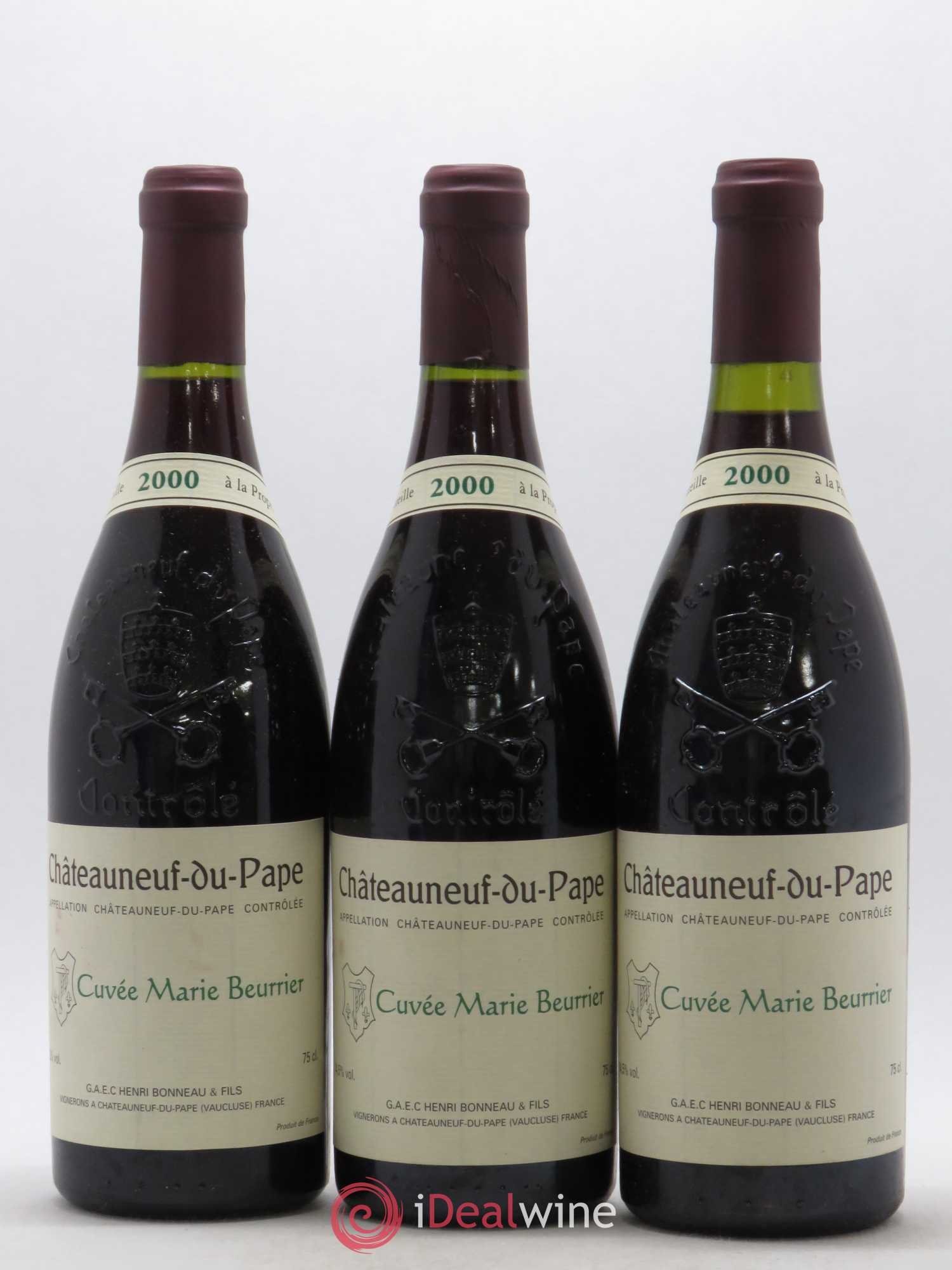 Châteauneuf-du-Pape Marie Beurrier Henri Bonneau & Fils 2000 - Lot de 3 bouteilles - 0