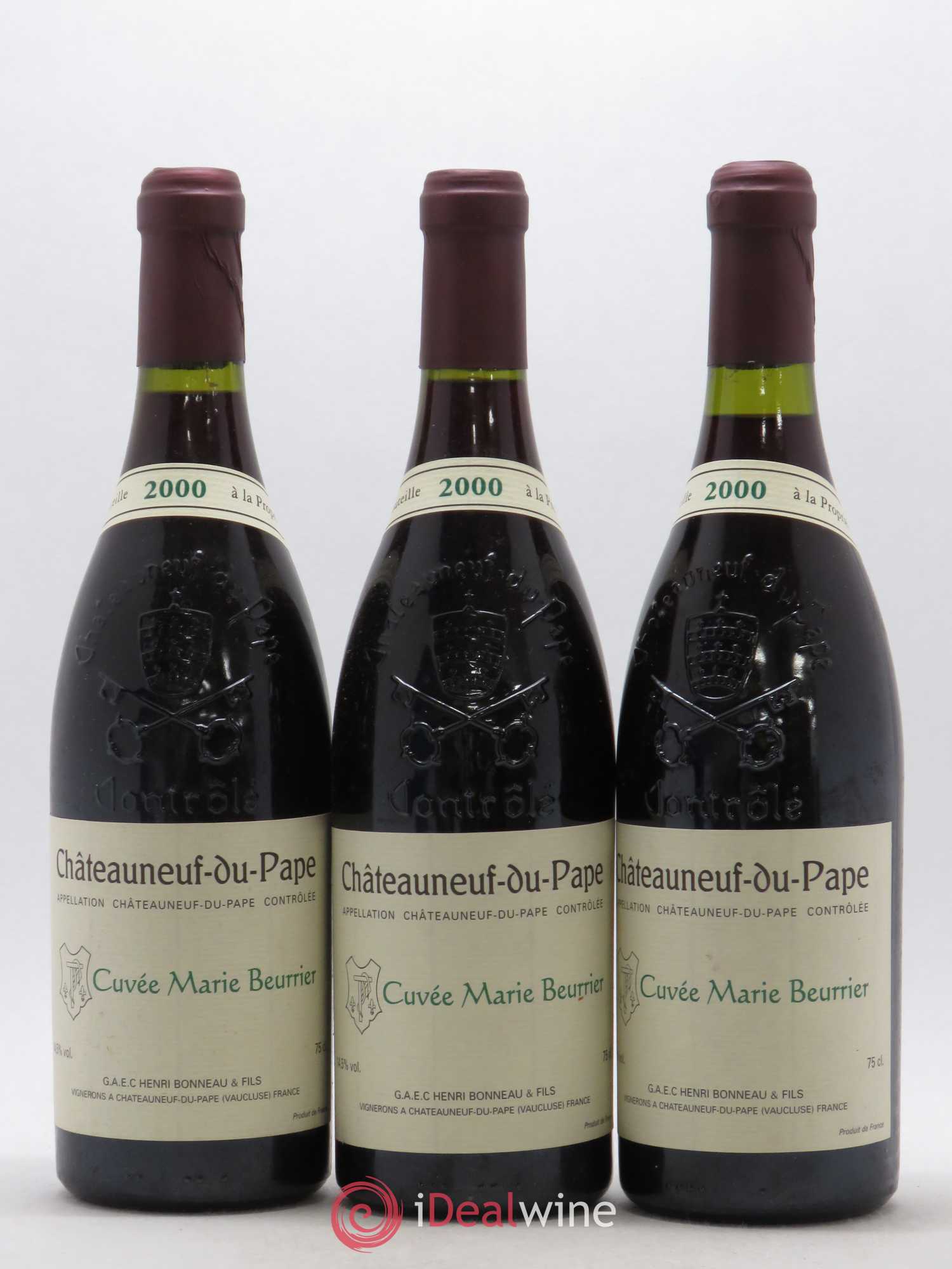 Châteauneuf-du-Pape Marie Beurrier Henri Bonneau & Fils 2000 - Lot de 3 bouteilles - 0