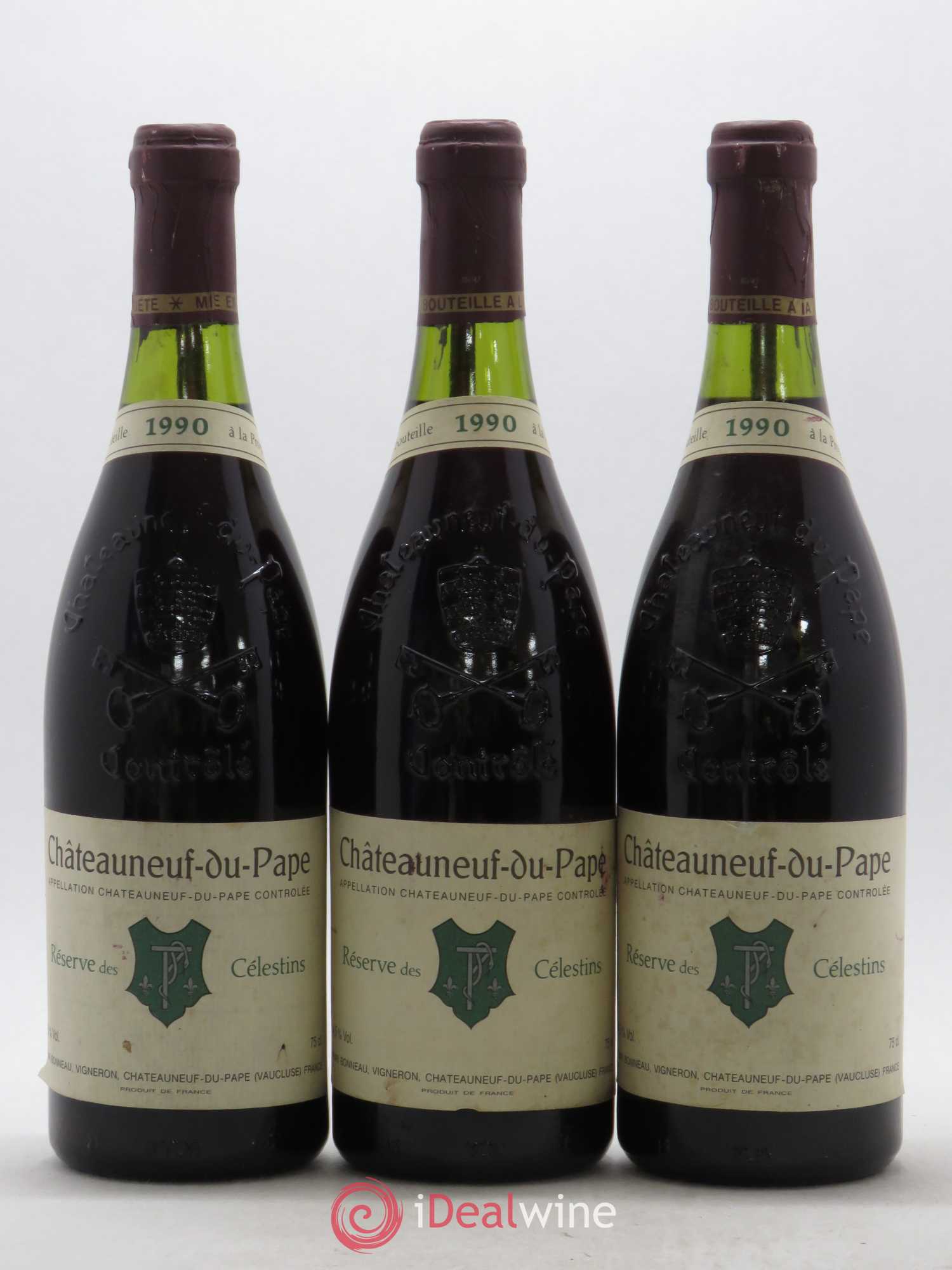 Châteauneuf-du-Pape Réserve des Célestins Henri Bonneau & Fils 1990 - Lot de 3 bouteilles - 0