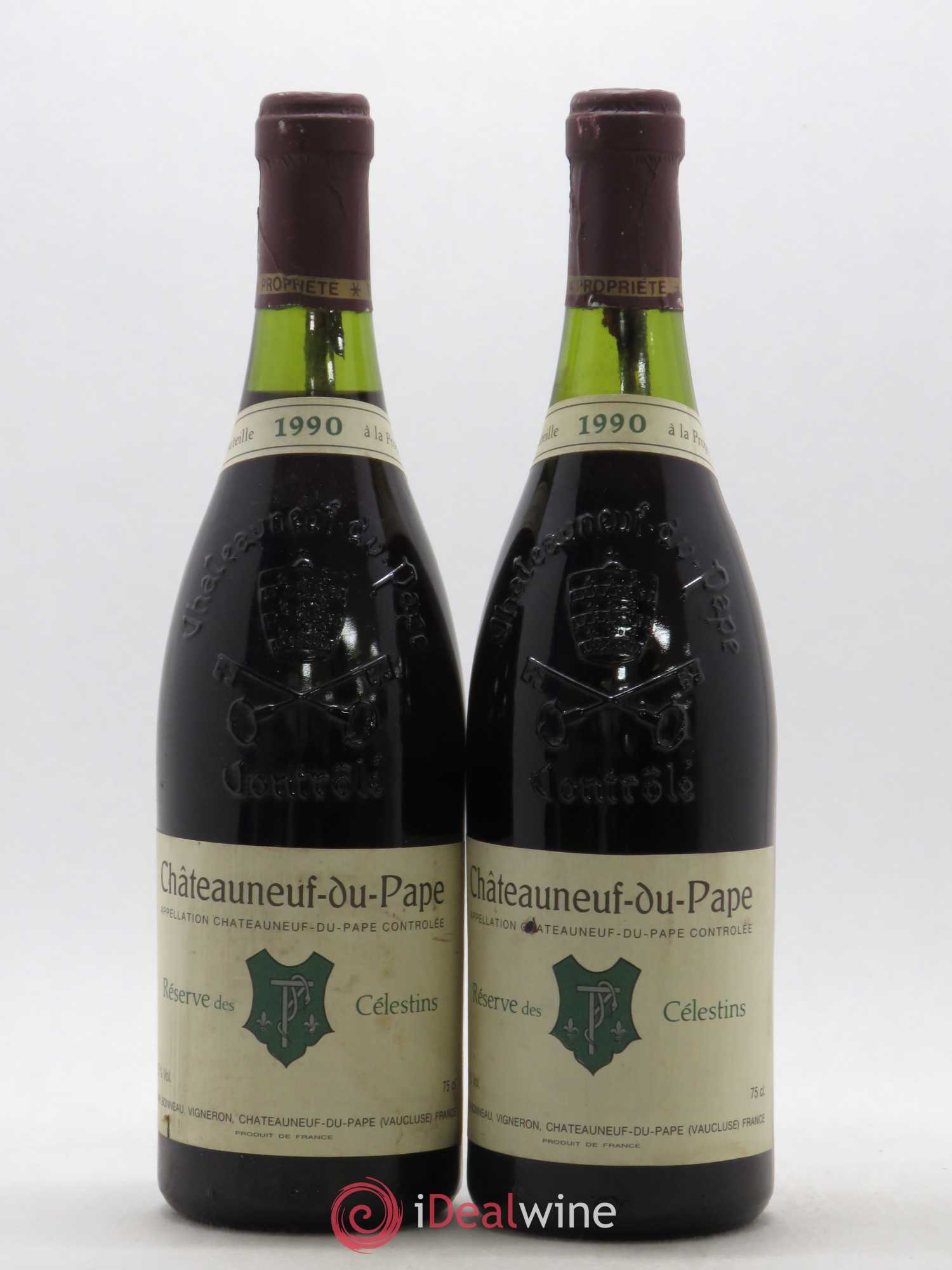 Châteauneuf-du-Pape Réserve des Célestins Henri Bonneau & Fils 1990 - Lot de 2 bouteilles - 0