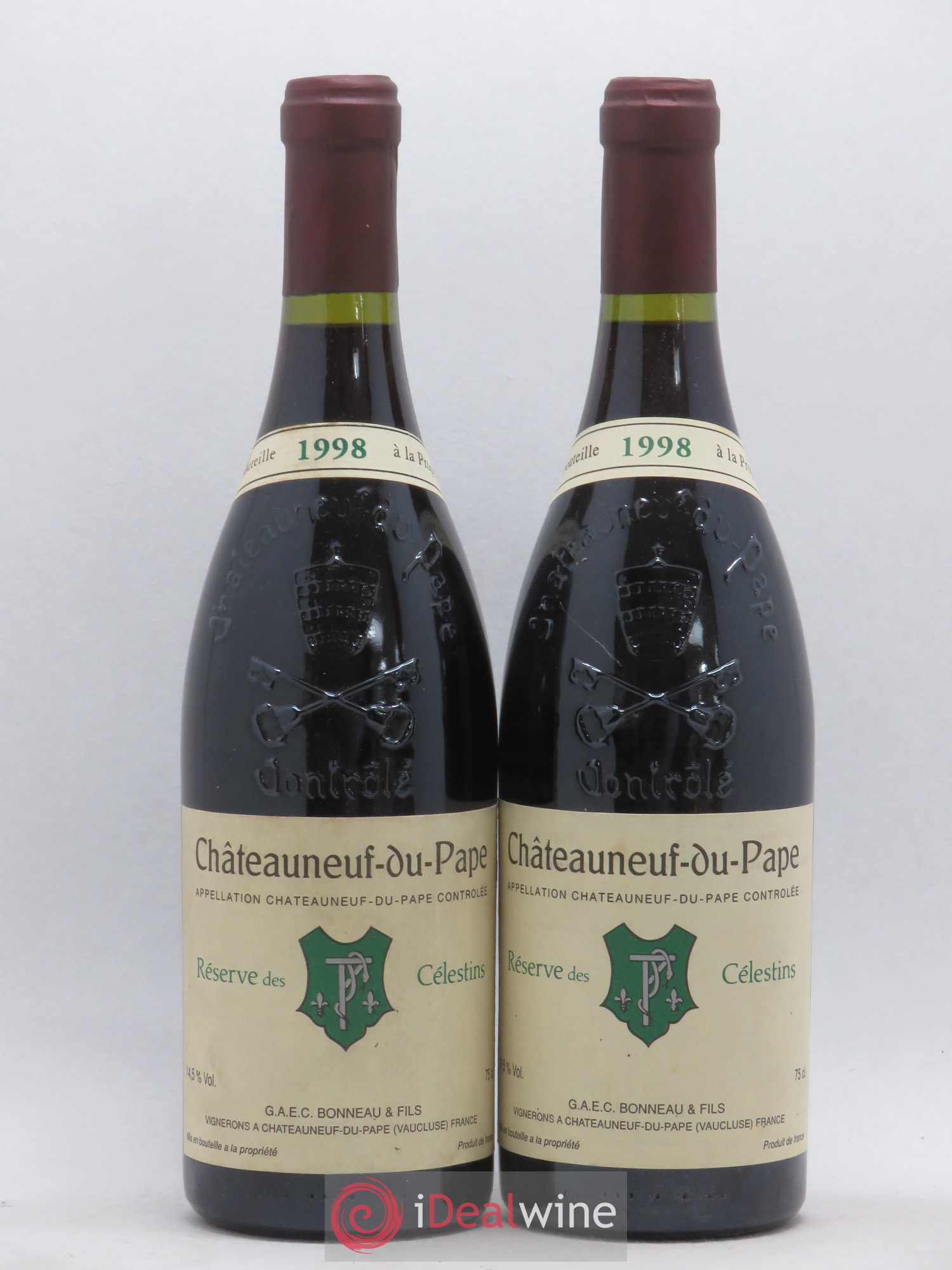 Châteauneuf-du-Pape Réserve des Célestins Henri Bonneau & Fils 1998 - Lot de 2 bouteilles - 0