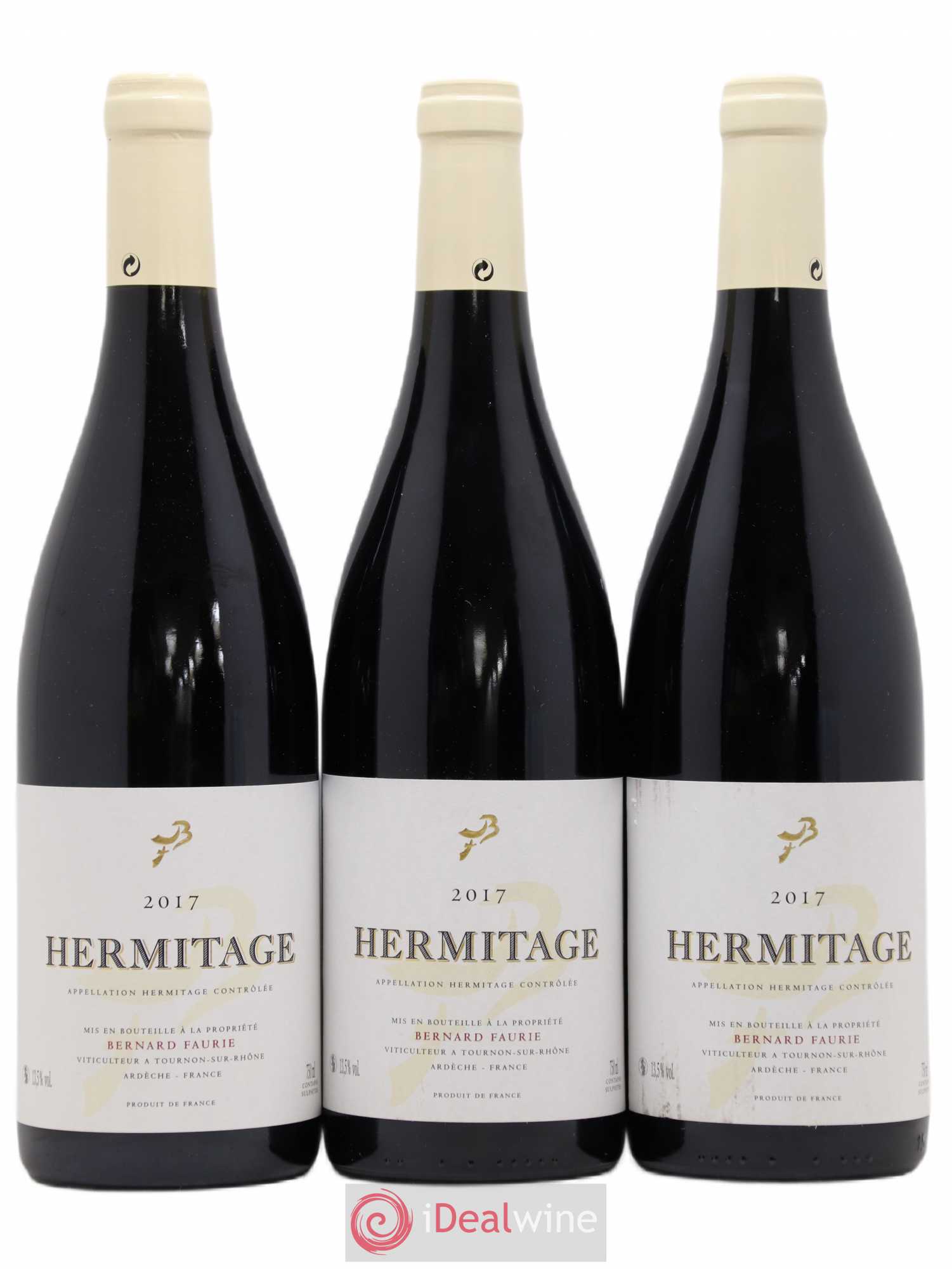 Hermitage Greffieux Bessards (capsule blanche) Bernard Faurie 2017 - Lot de 3 bouteilles - 0