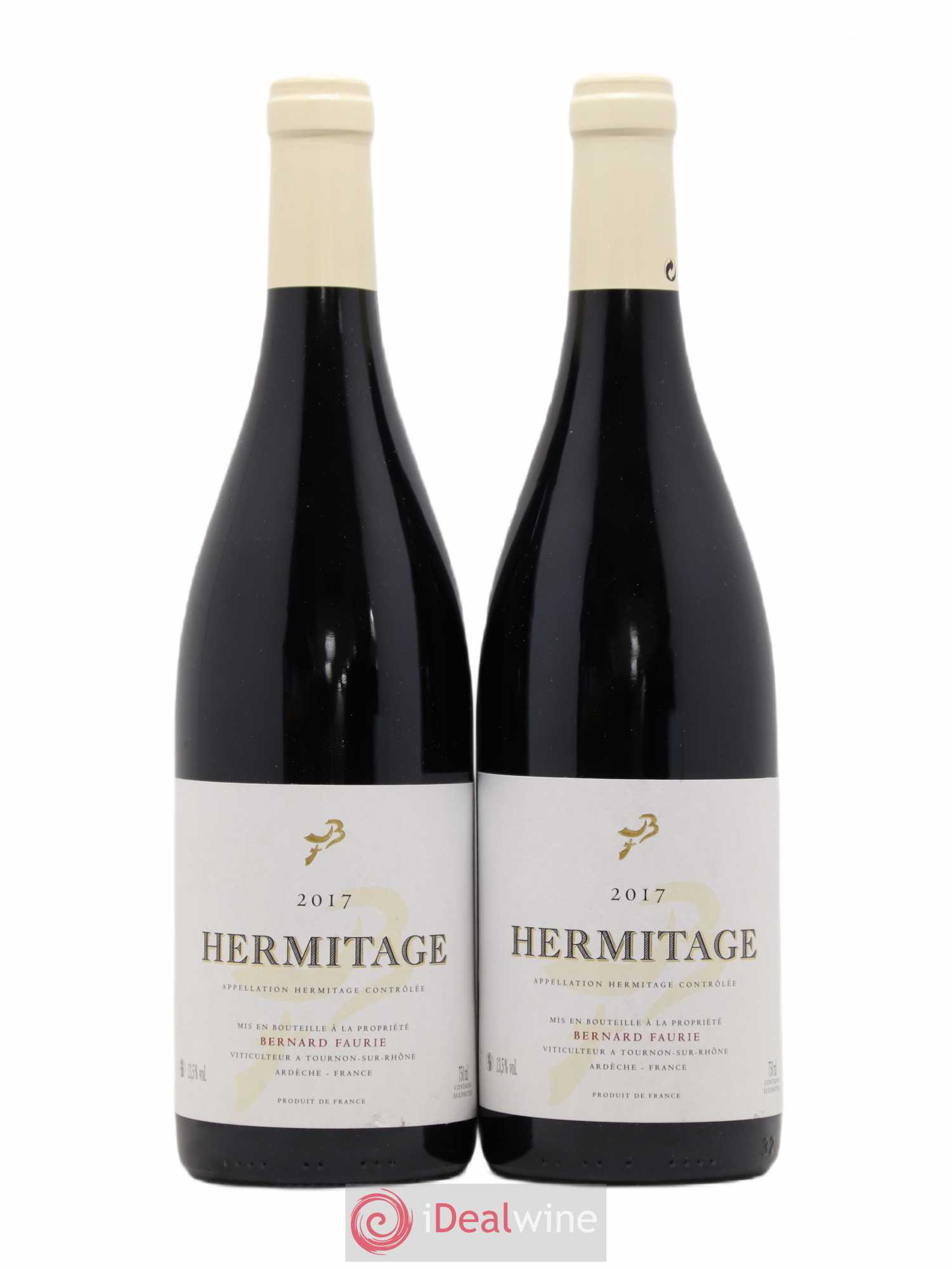 Hermitage Greffieux Bessards (capsule blanche) Bernard Faurie 2017 - Lot de 2 bouteilles - 0