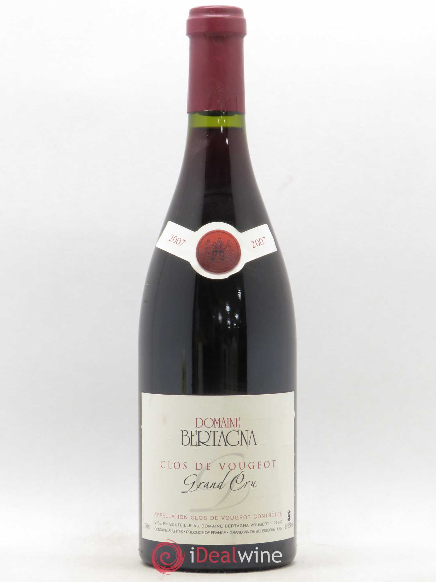 Clos de Vougeot Grand Cru Bertagna 2007 - Lot de 1 bouteille - 0