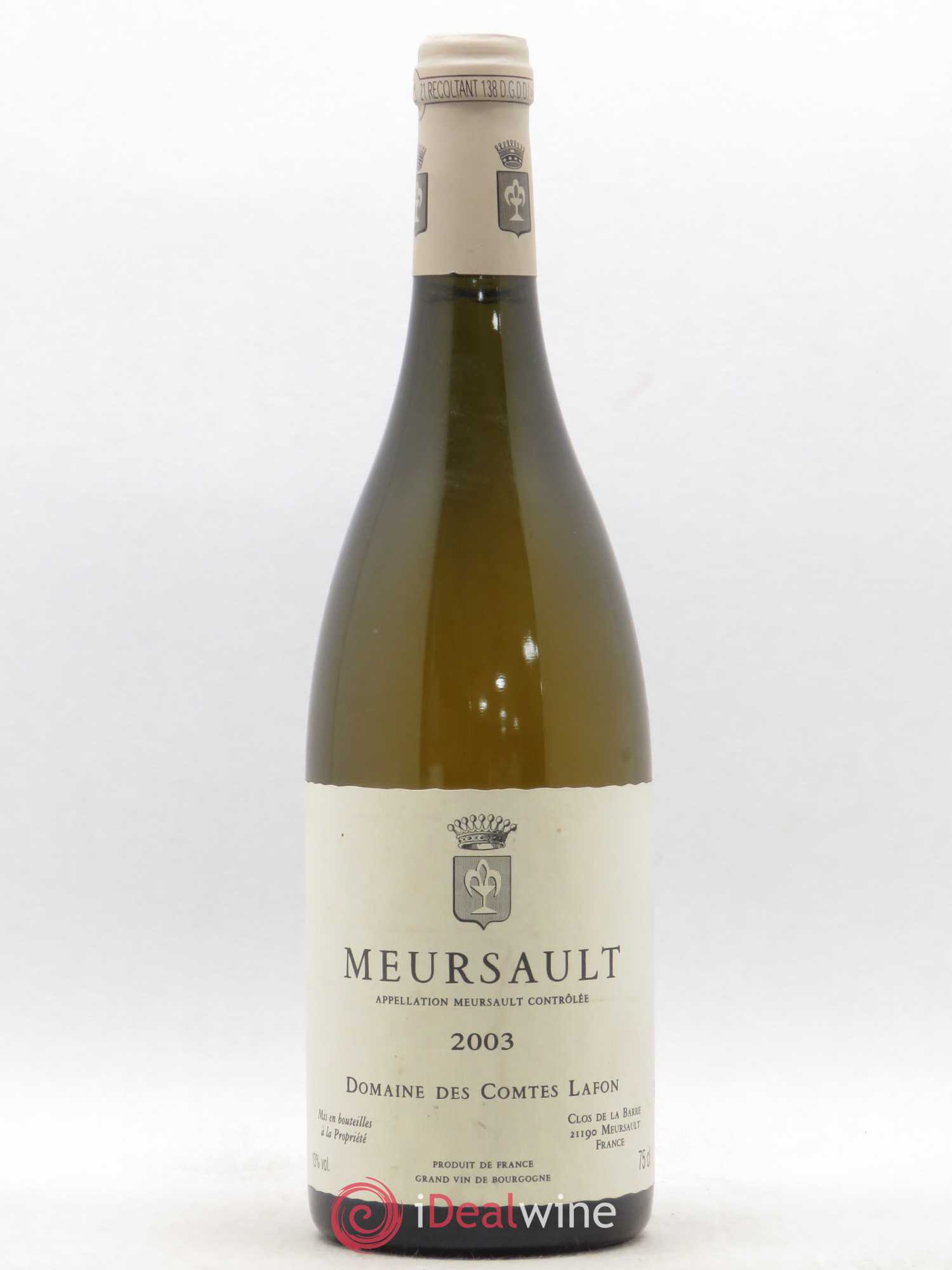 Meursault Comtes Lafon (Domaine des) 2003 - Lot de 1 bouteille - 0