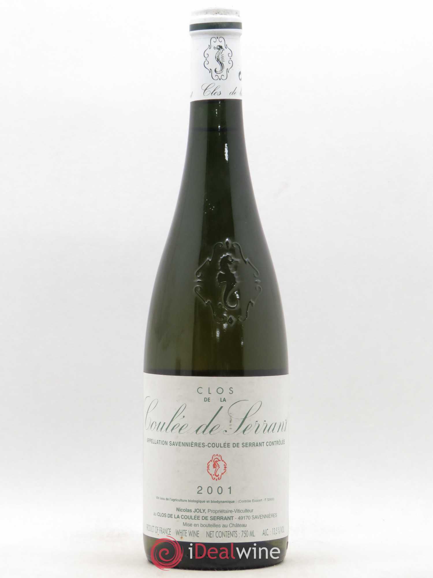 Savennières Clos de la Coulée de Serrant Vignobles de la Coulée de Serrant - Nicolas Joly 2001 - Lot de 1 bouteille - 0