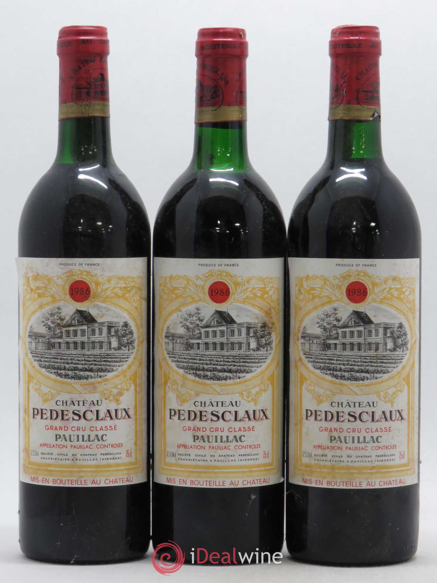 Château Pedesclaux 5ème Grand Cru Classé 1986 - Lot de 3 bouteilles - 0