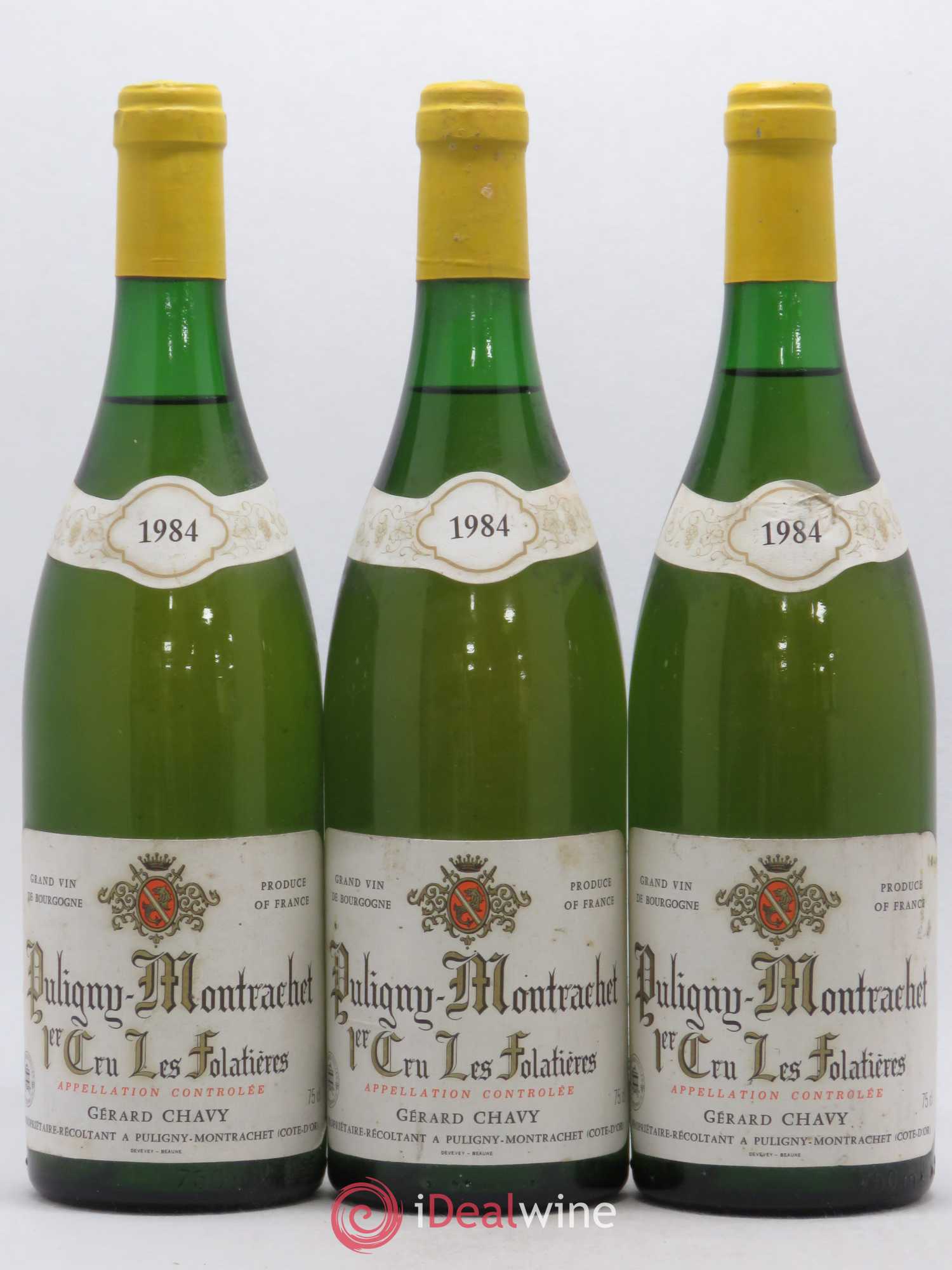 Puligny-Montrachet 1er Cru Les Folatières Gerad Chavy 1984 - Lotto di 3 bottiglie - 0