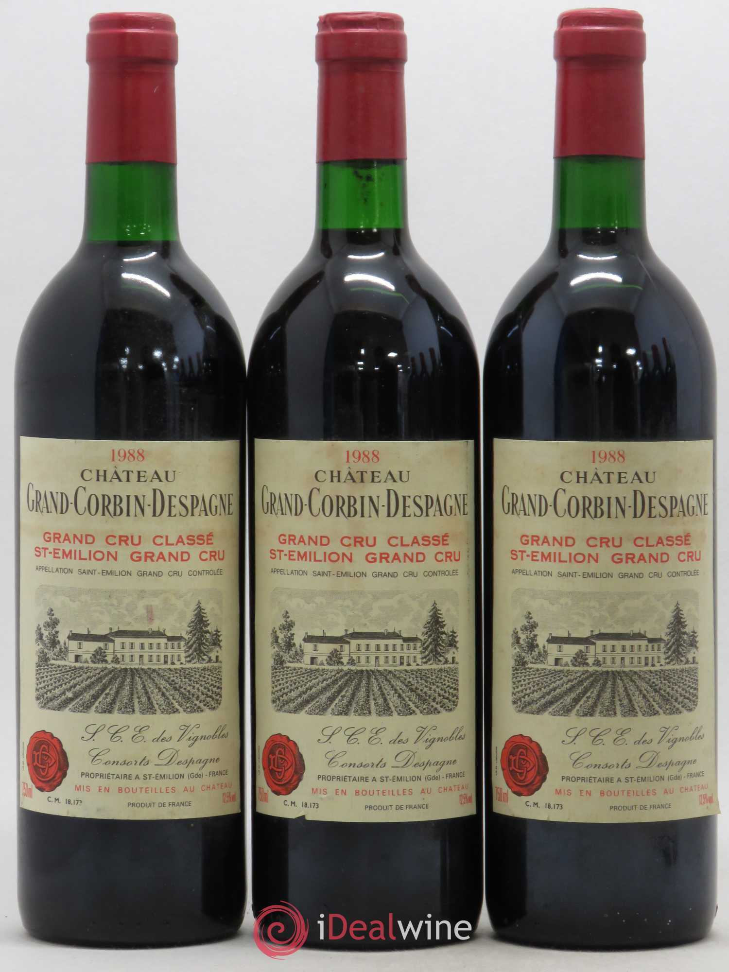 Château Grand Corbin Despagne Grand Cru Classé 1988 - Lot de 6 bouteilles - 1
