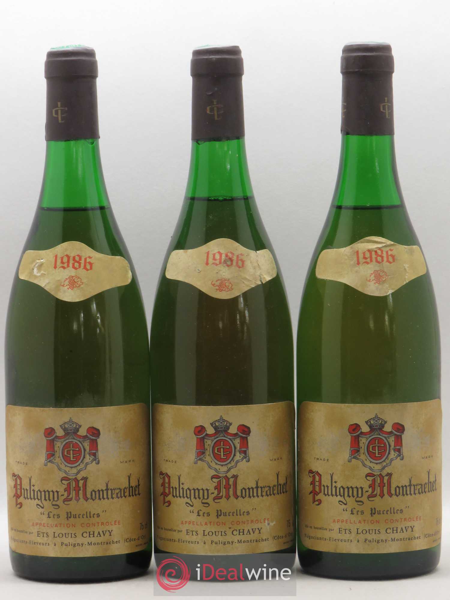 Puligny-Montrachet 1er Cru Les Pucelles Louis Chavy 1986 - Posten von 3 Flaschen - 0