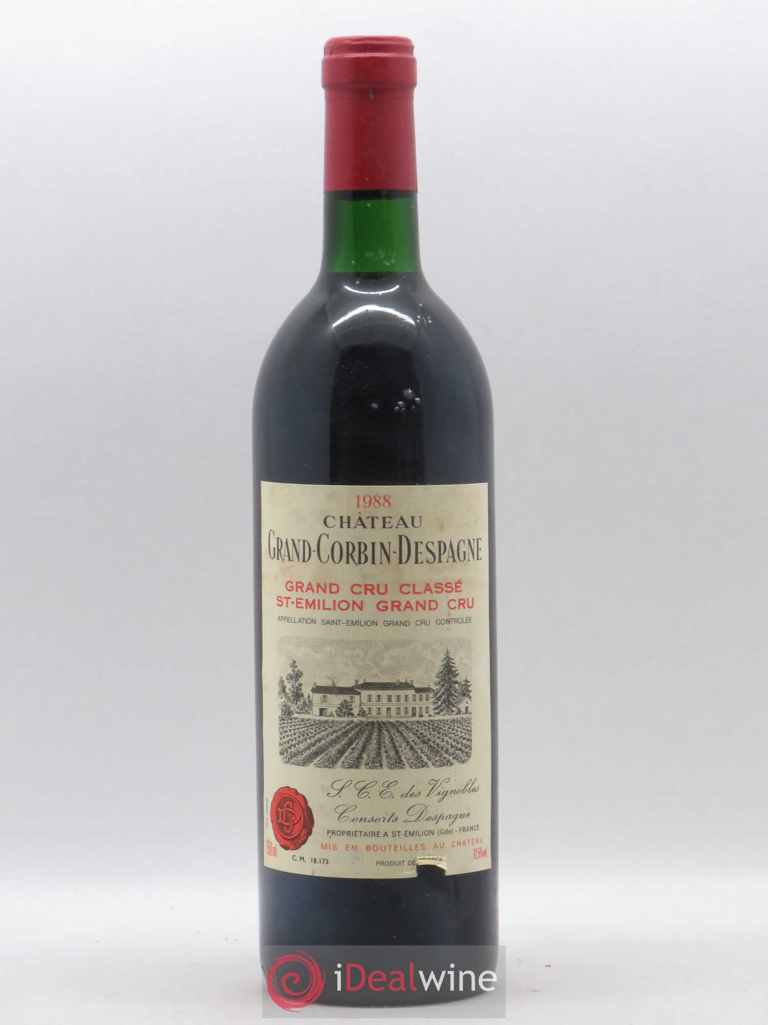 Château Grand Corbin Despagne Grand Cru Classé 1988 - Lot de 1 bouteille - 0