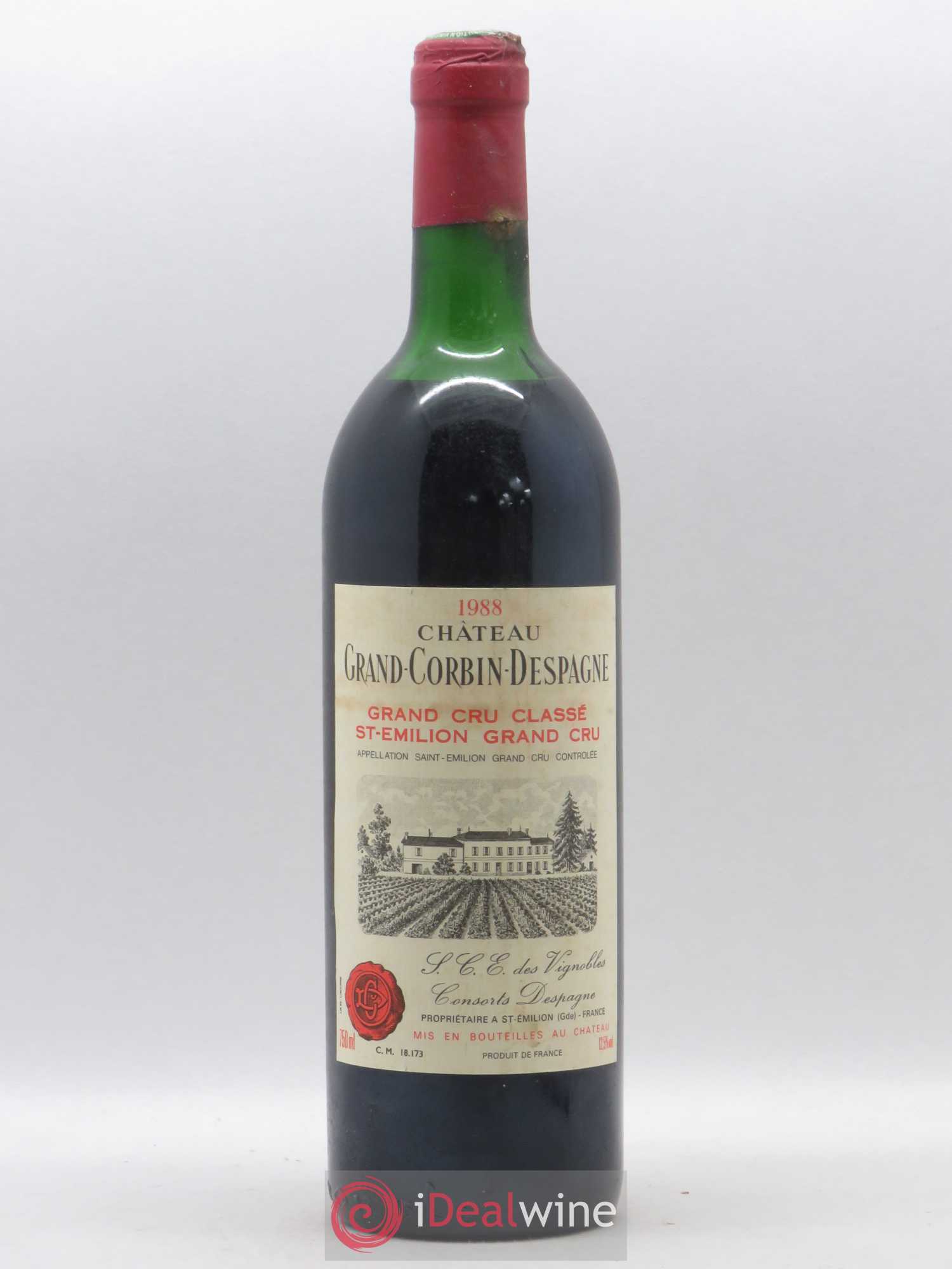 Château Grand Corbin Despagne Grand Cru Classé 1988 - Lot de 1 bouteille - 0