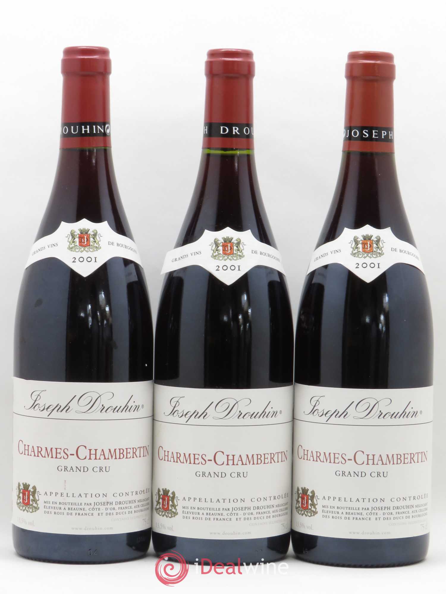 Charmes-Chambertin Grand Cru Joseph Drouhin 2001 - Lot de 3 bouteilles - 0