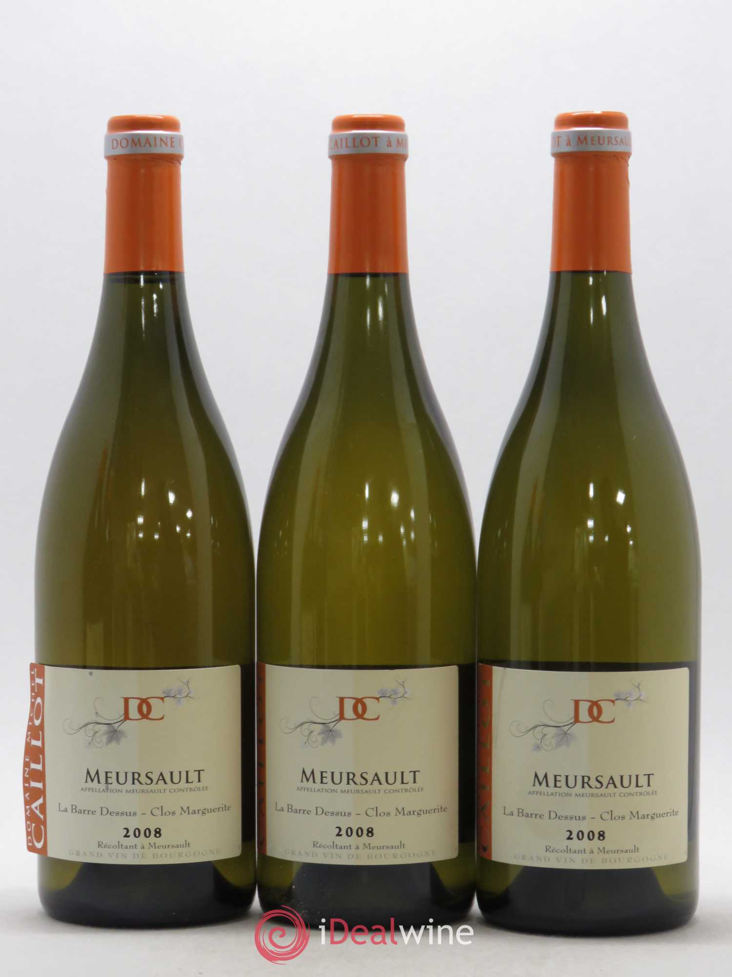 Meursault La Barre Dessus Clos Marguerite Domaine Caillot 2008 - Posten von 3 Flaschen - 0