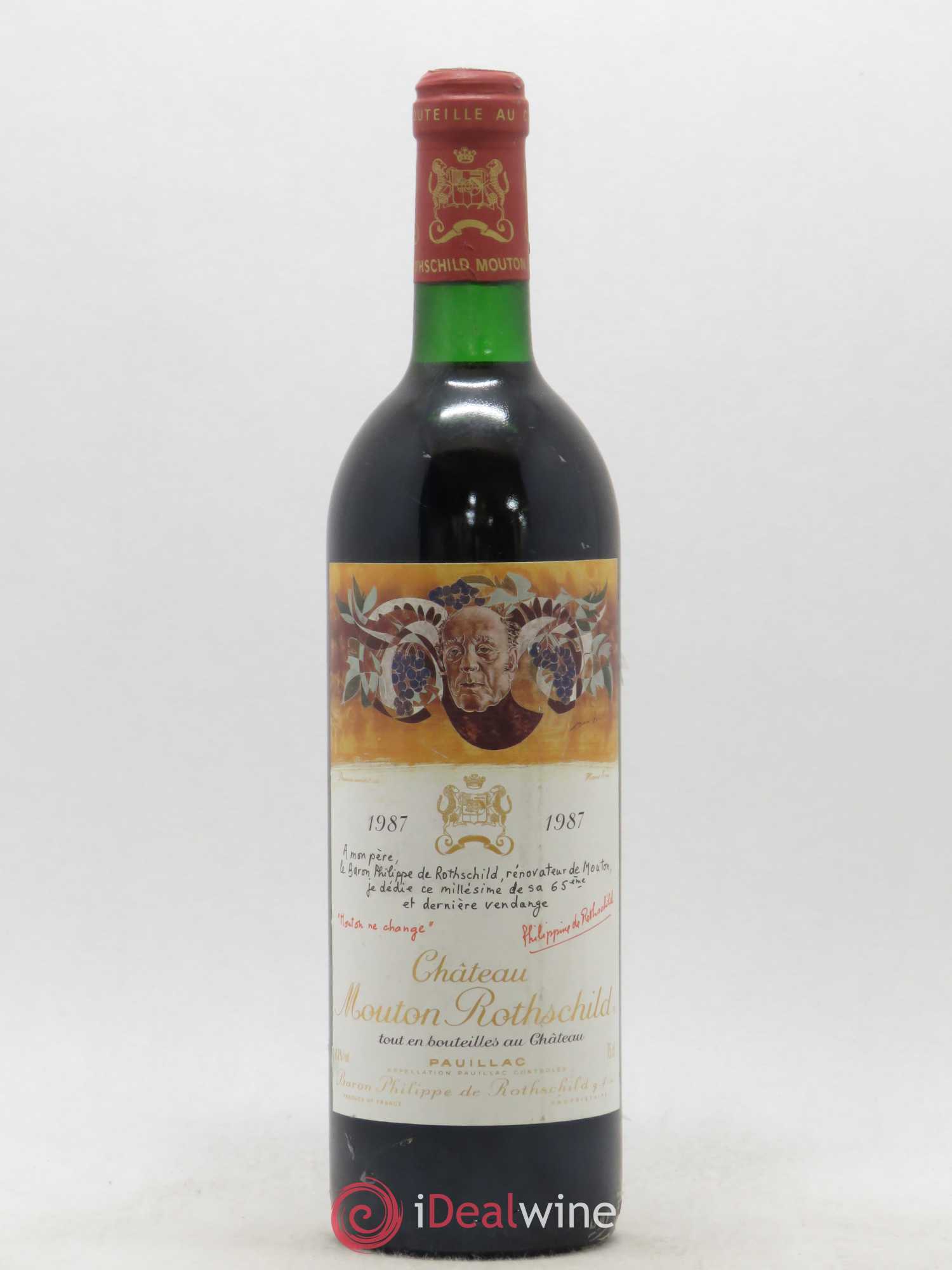 Château Mouton Rothschild 1er Grand Cru Classé 1987 - Lot de 1 bouteille - 0