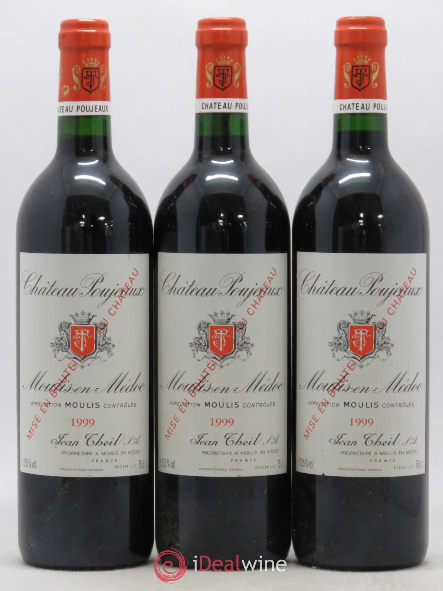 Château Poujeaux 1999 - Lot de 3 bouteilles - 0
