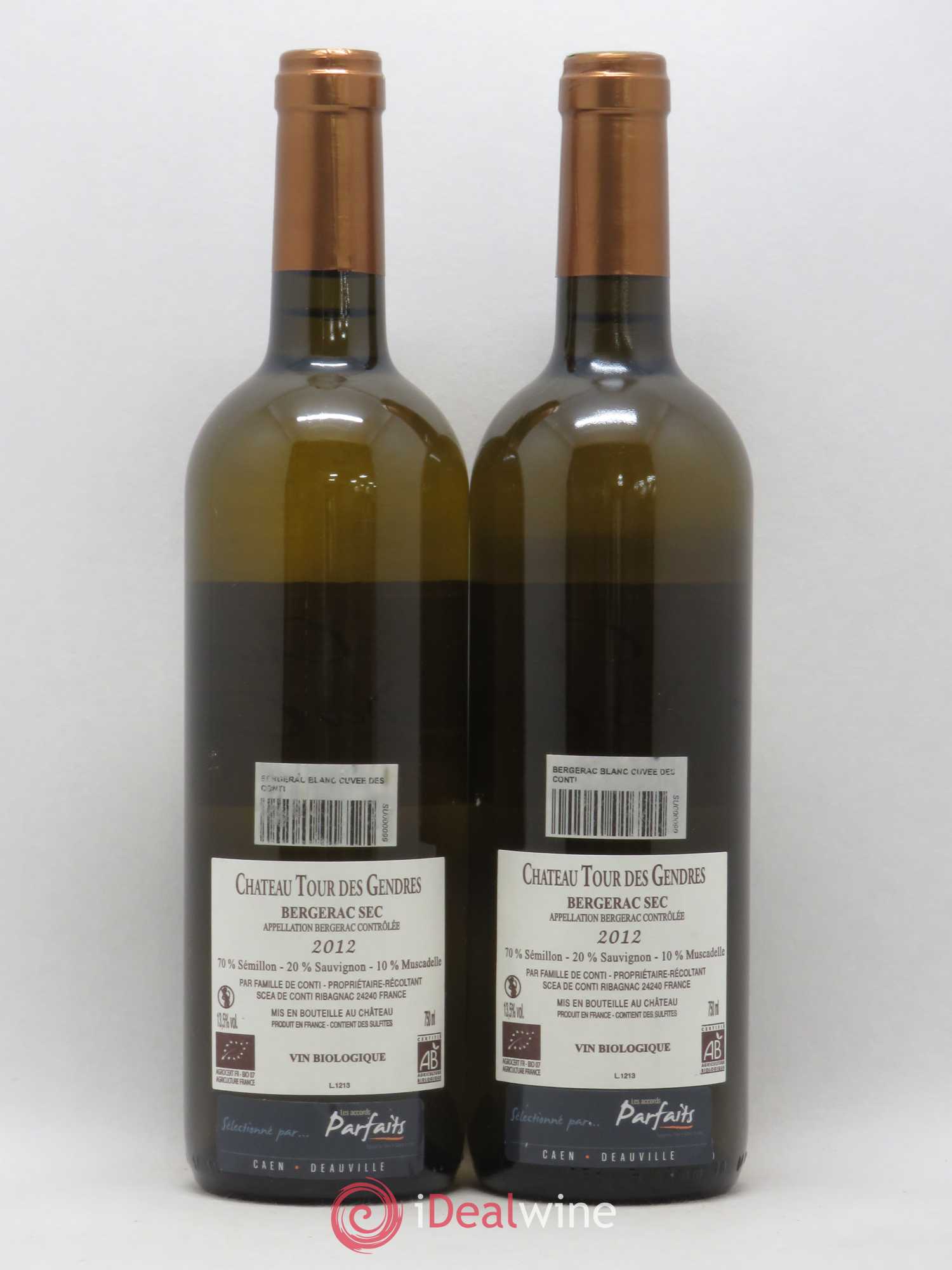 Bergerac Chateau Tour des Gendres cuvée des Conti (sans prix de réserve) 2012 - Lot de 2 bouteilles - 1