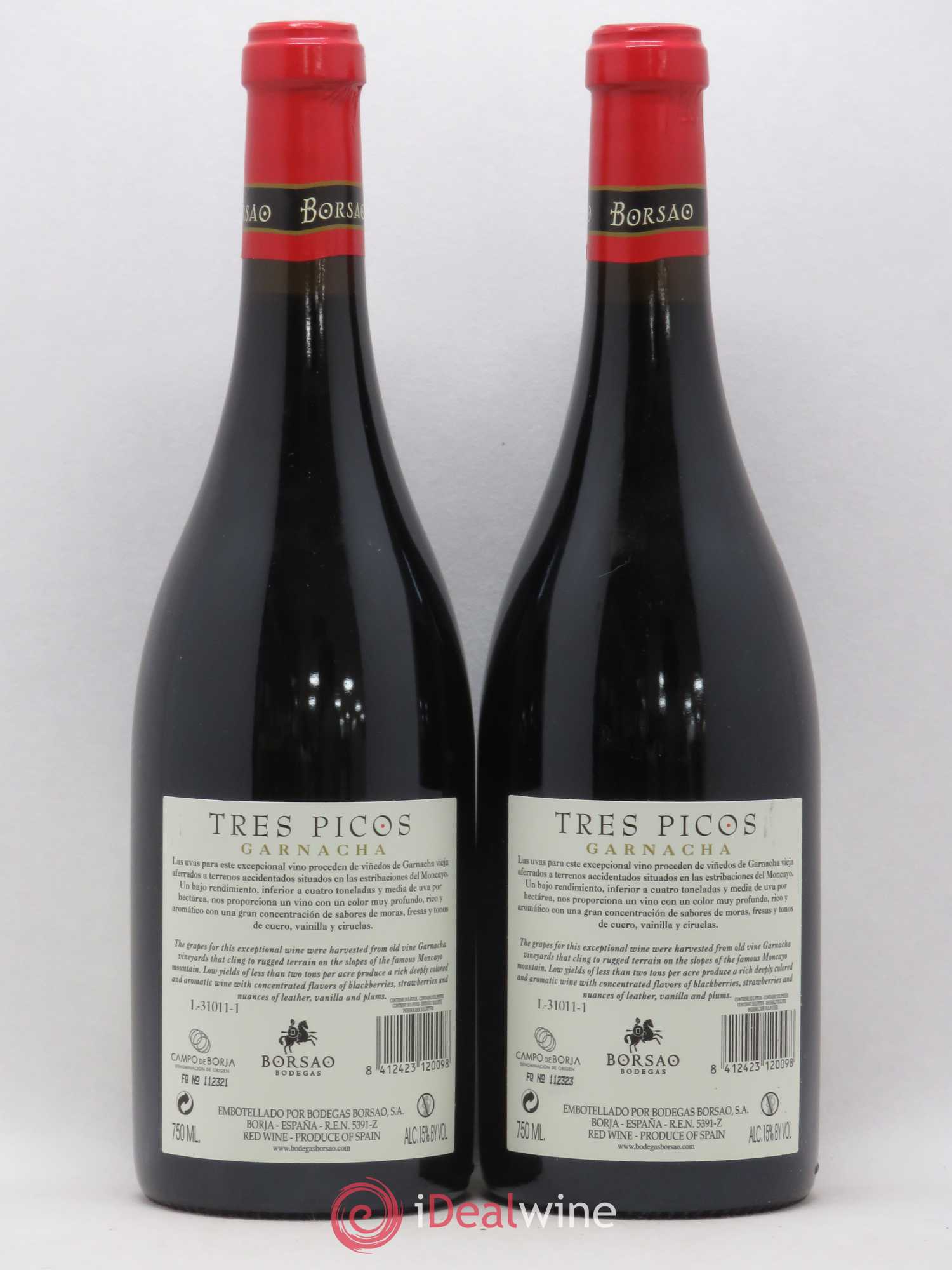 Campo de Borja Bodegas Borsao Tres Picos Garnacha (sans prix de réserve) 2012 - Posten von 2 Flaschen - 1