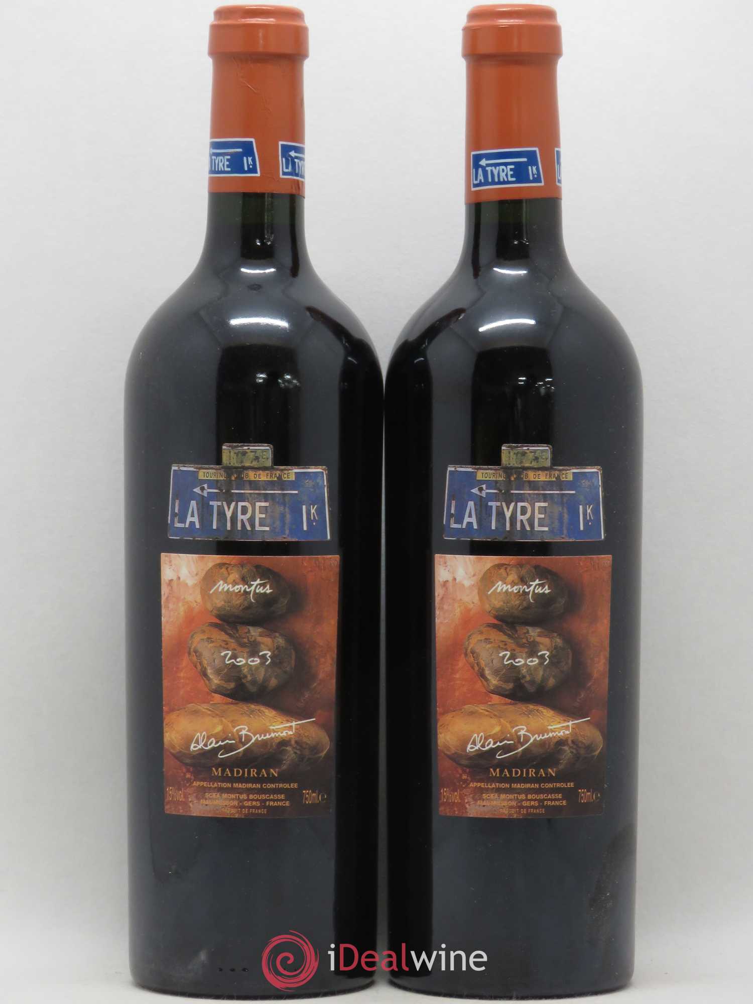Madiran Château Montus-La Tyre Alain Brumont 2003 - Lot de 2 bouteilles - 0
