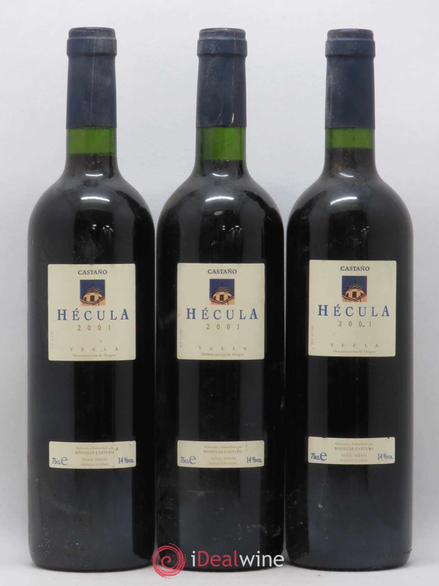 Yecla Bodegas Castano Hecula Monastrell (sans prix de réserve) 2001 - Posten von 3 Flaschen - 0