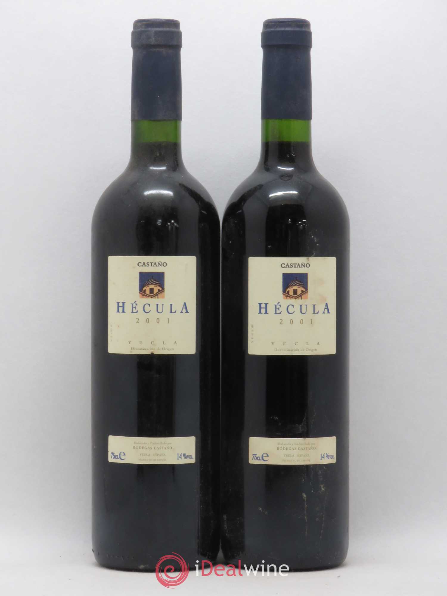 Yecla Bodegas Castano Hecula Monastrell (sans prix de réserve) 2001 - Lot de 2 bouteilles - 0