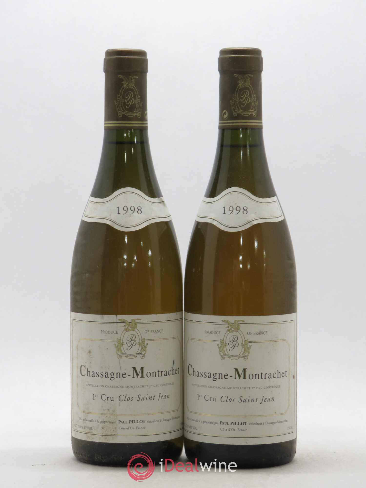 Chassagne-Montrachet 1er Cru Clos Saint-Jean Paul Pillot (Domaine) 1998 - Lot de 2 bouteilles - 0