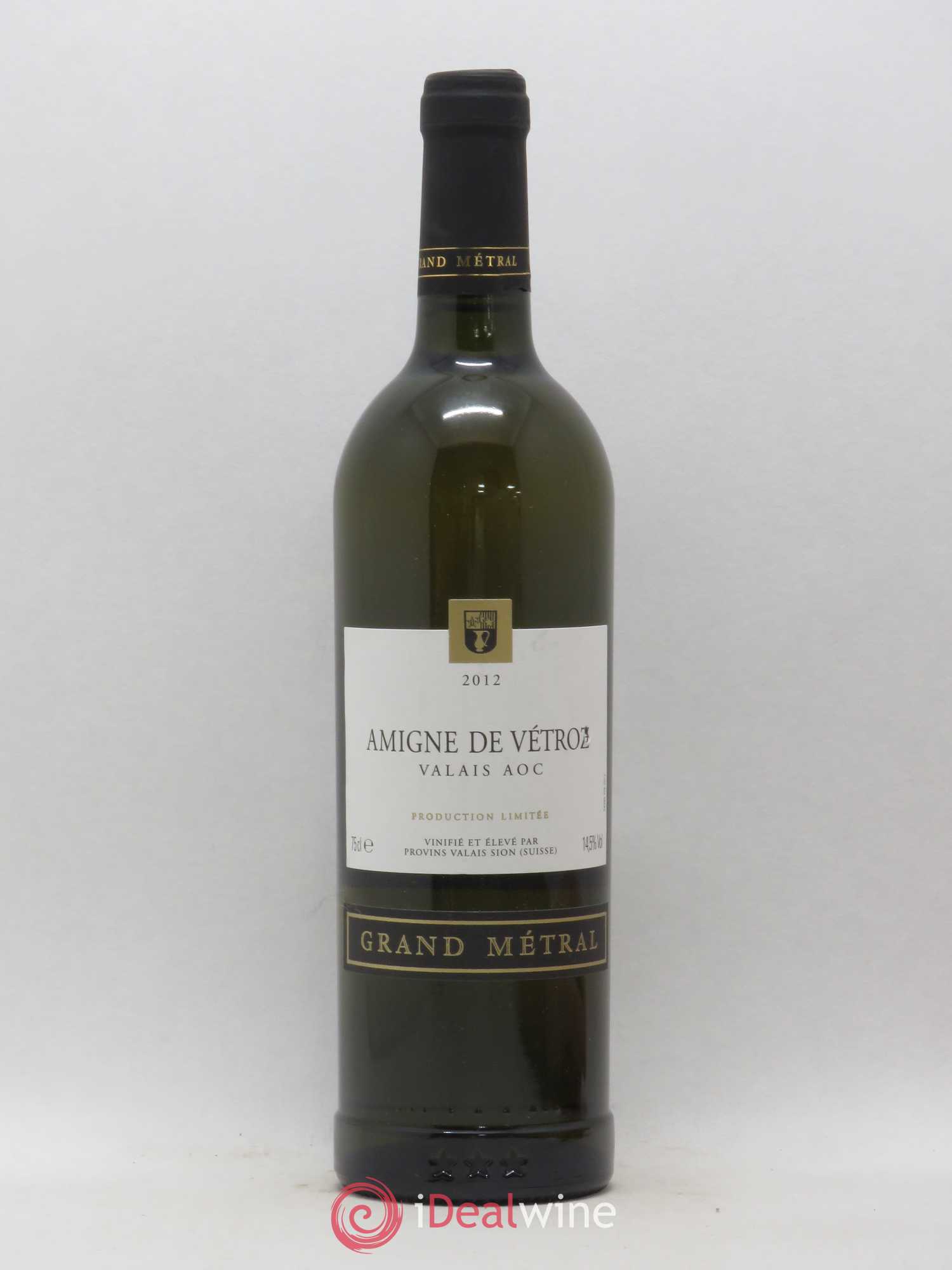 Vins Etrangers Suisse Provins Grand Metral Amigne de Vetroz Valais 2012 - Posten von 1 Flasche - 0
