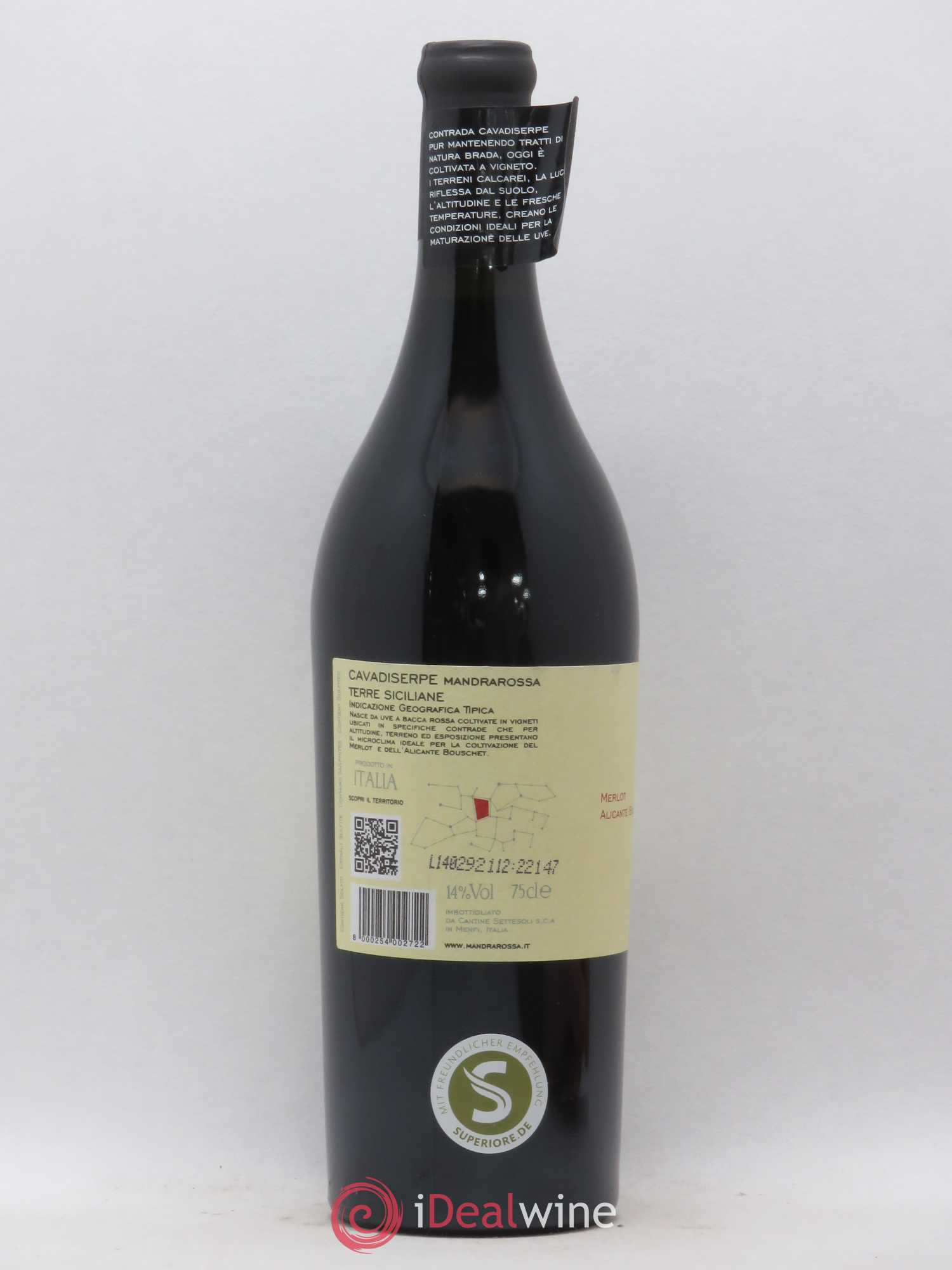 IGT Sicile Settesoli Mandrarossa Cavadiserpe (sans prix de réserve) 2012 - Posten von 1 Flasche - 1