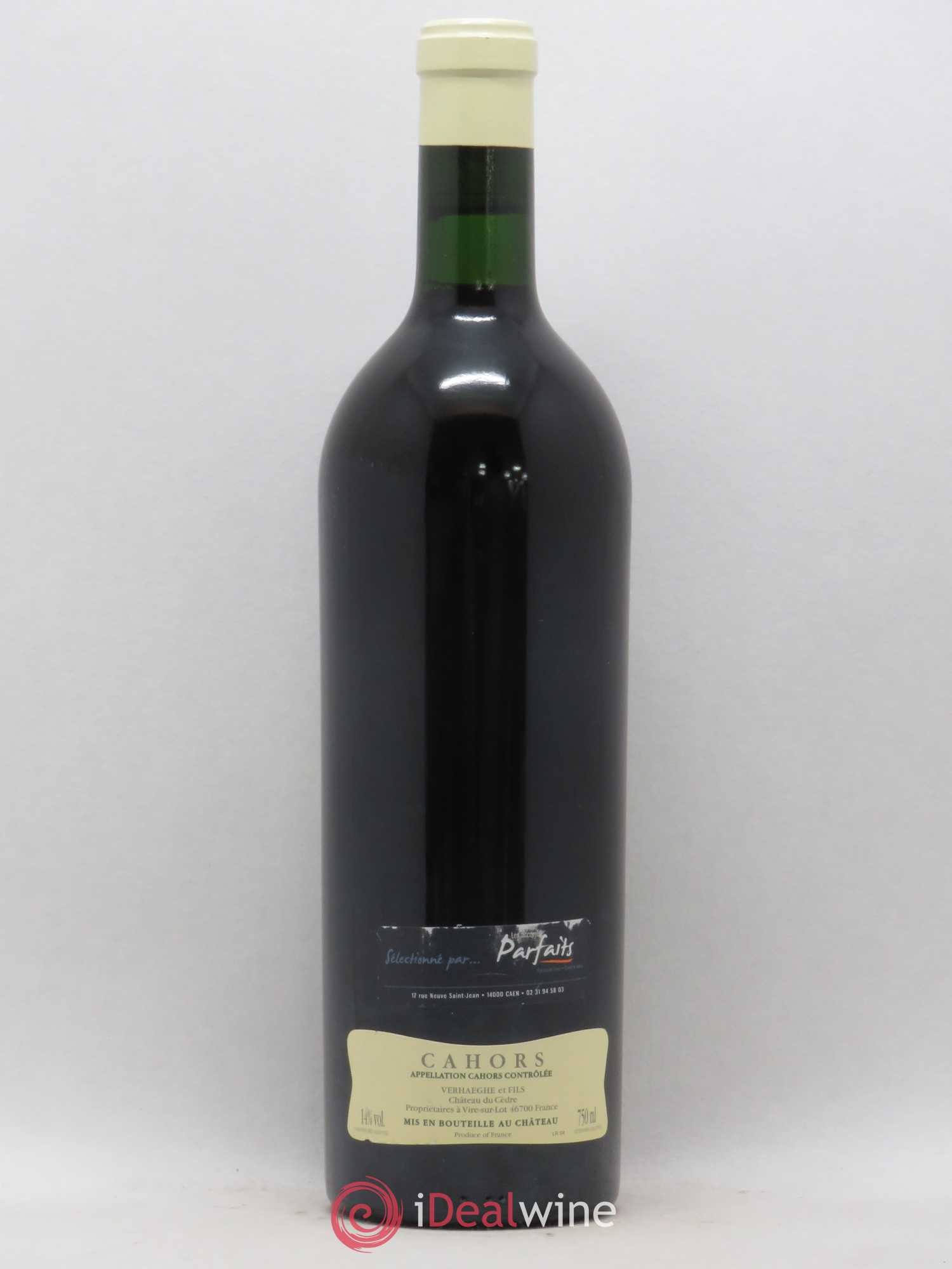 Cahors Château du Cèdre Cuvée Le Cèdre Pascal et Jean-Marc Verhaeghe 2004 - Lot de 1 bouteille - 1