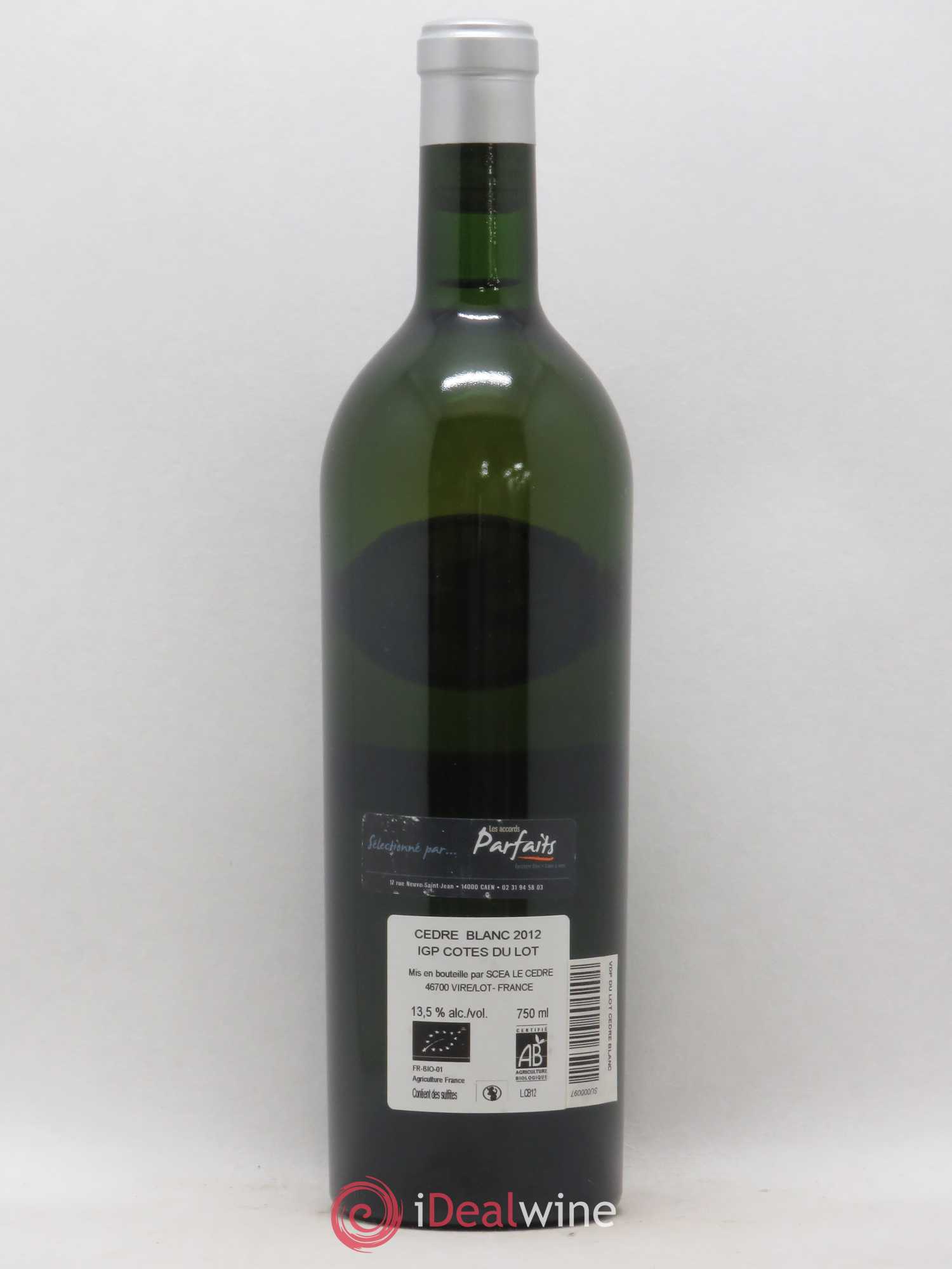 Côtes du Lot Château du Cèdre  Le Cèdre Blanc Pascal et Jean-Marc Verhaeghe  (sans prix de réserve) 2012 - Lot de 1 bouteille - 1