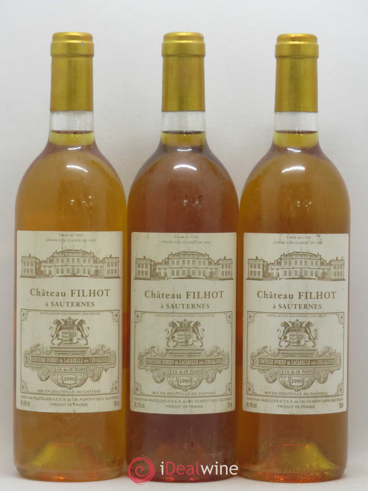 Château Filhot 2ème Grand Cru Classé 1990 - Lotto di 6 bottiglie - 1