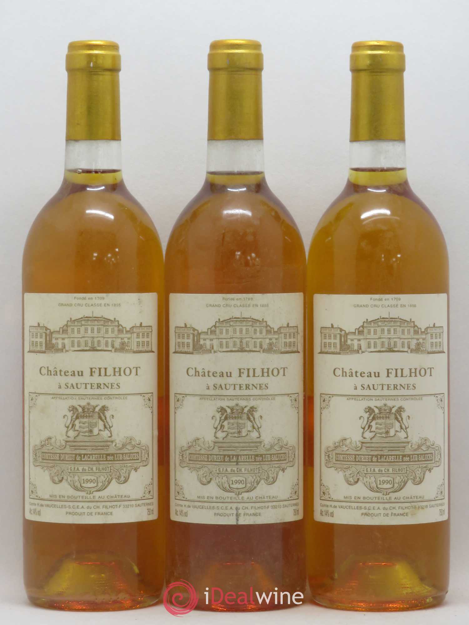 Château Filhot 2ème Grand Cru Classé 1990 - Lotto di 6 bottiglie - 2