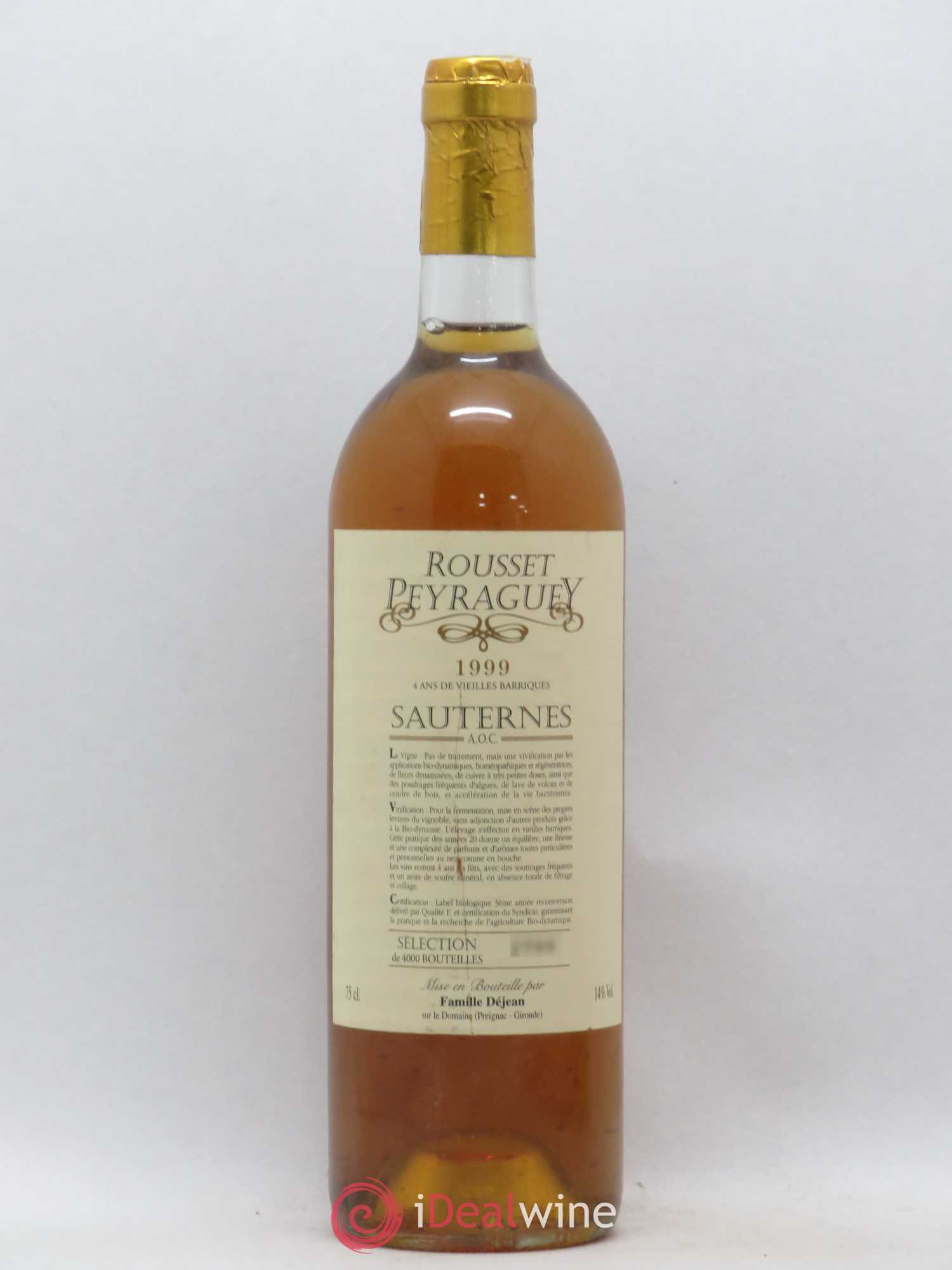 Sauternes Domaine de Rousset-Peyraguey 1999 - Posten von 1 Flasche - 0