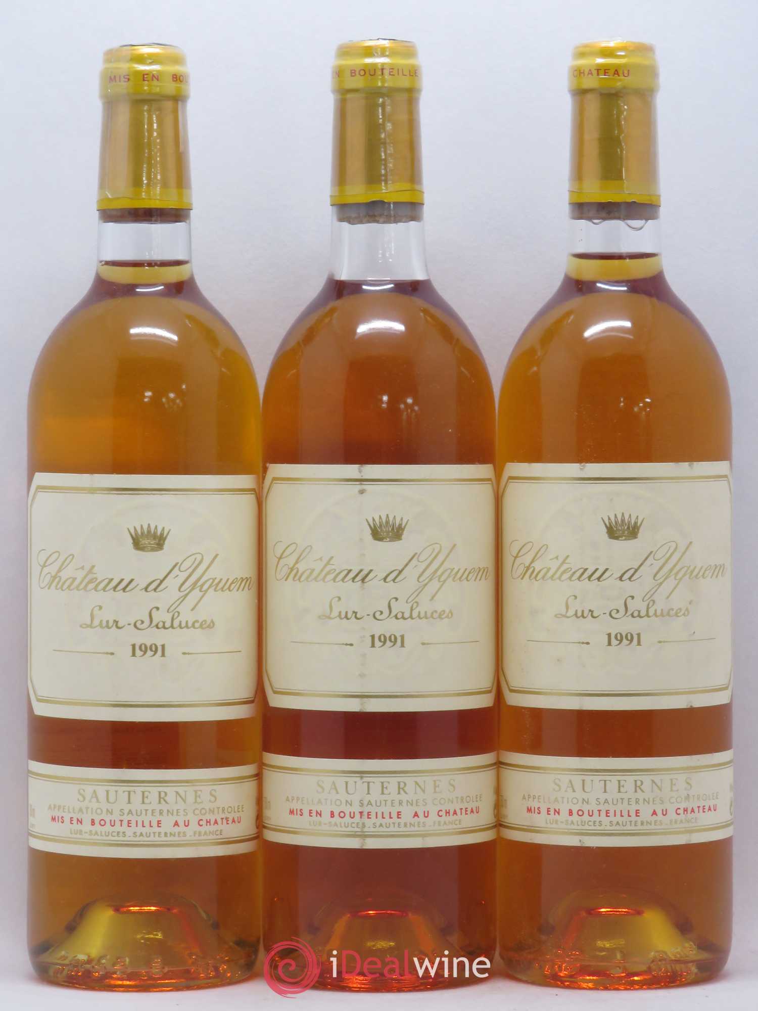 Château d' Yquem 1er Cru Classé Supérieur 1991 - Lotto di 3 bottiglie - 0