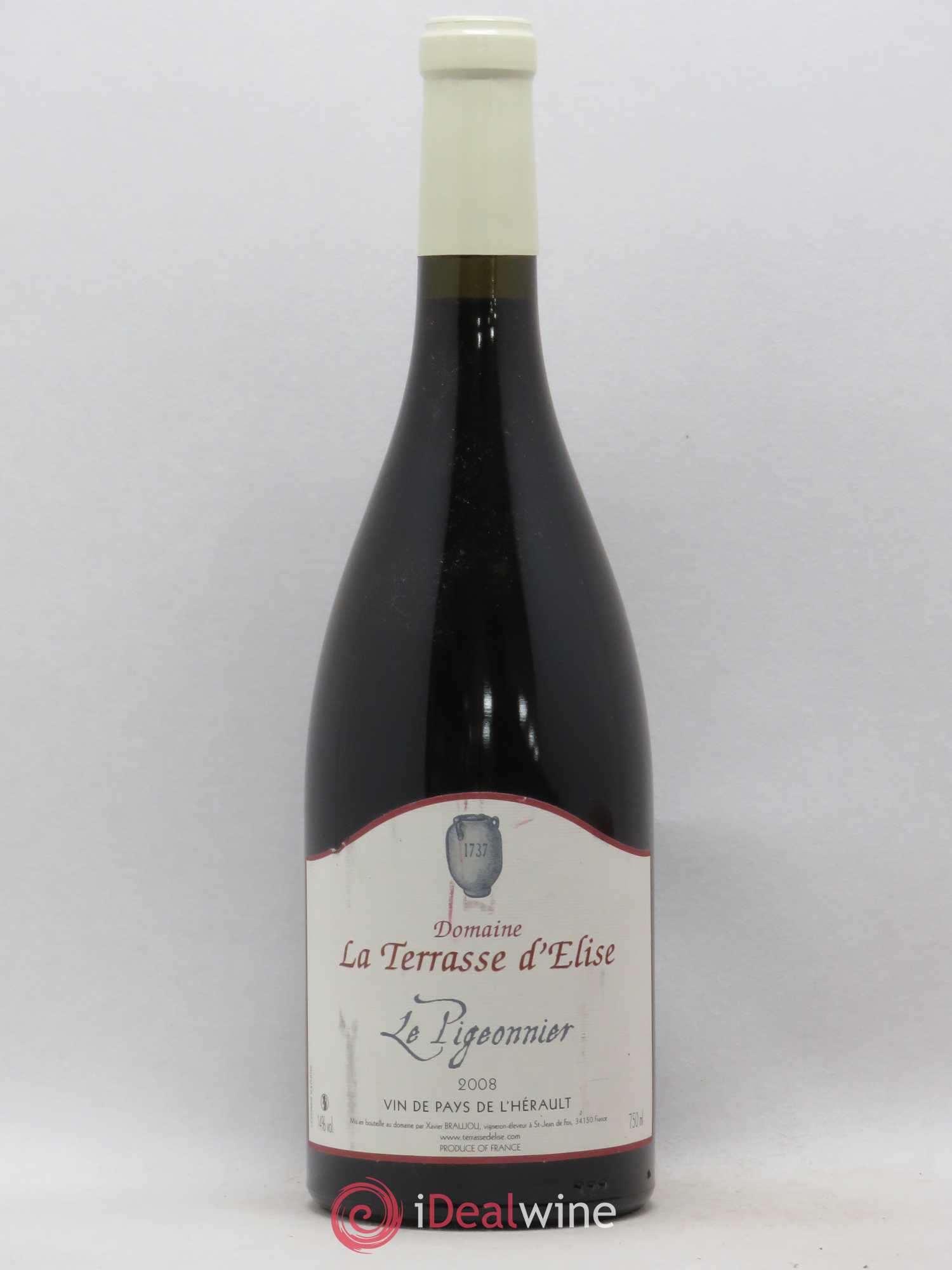 Pays d'Hérault Le Pigeonnier Terrasse d'Elise (Domaine de la) 2008 - Lot de 1 bouteille - 0