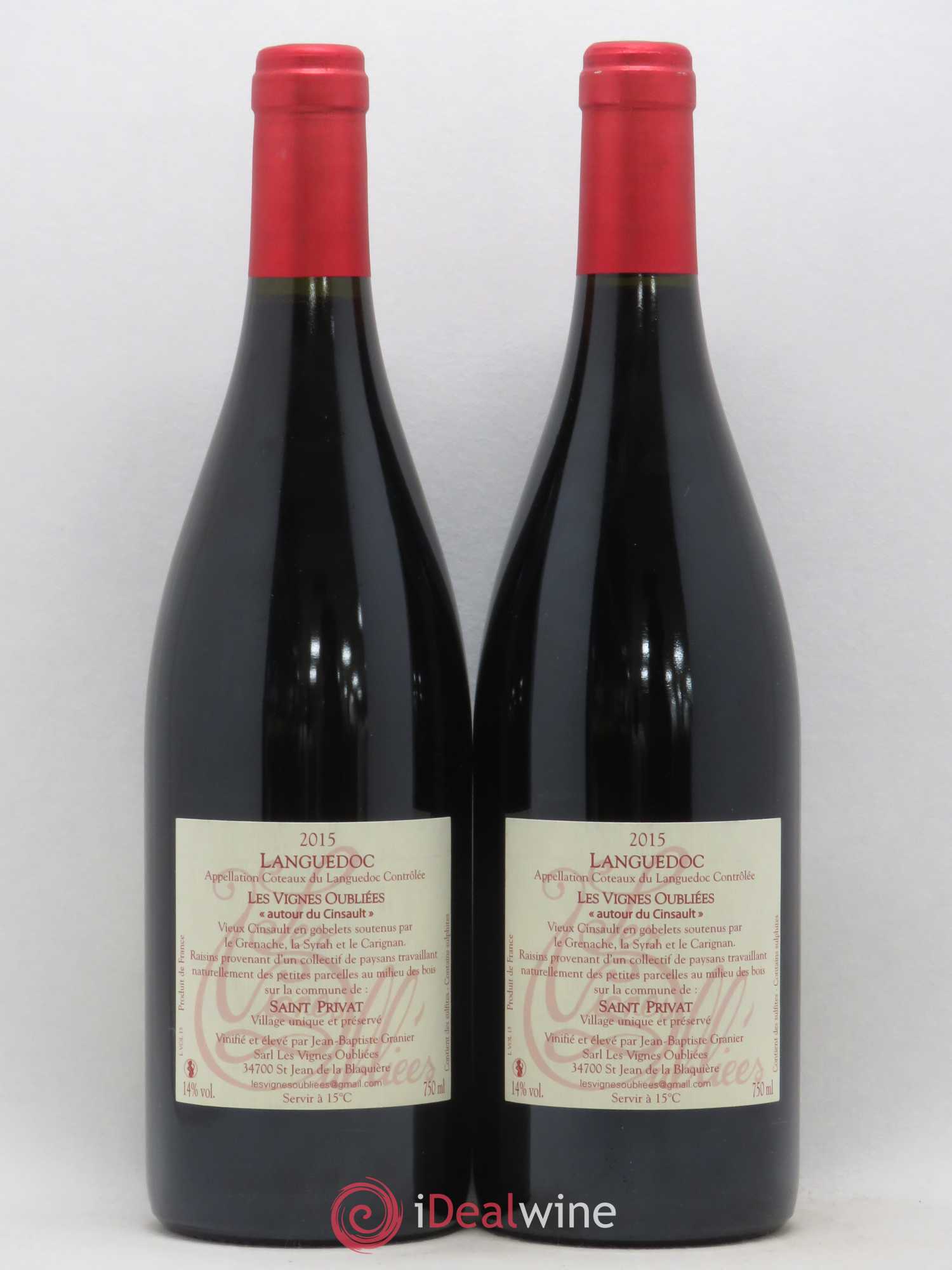 Languedoc Les Vignes Oubliées Autour du Cinsault Jean-Baptiste Granier 2015 - Lot de 2 bouteilles - 1