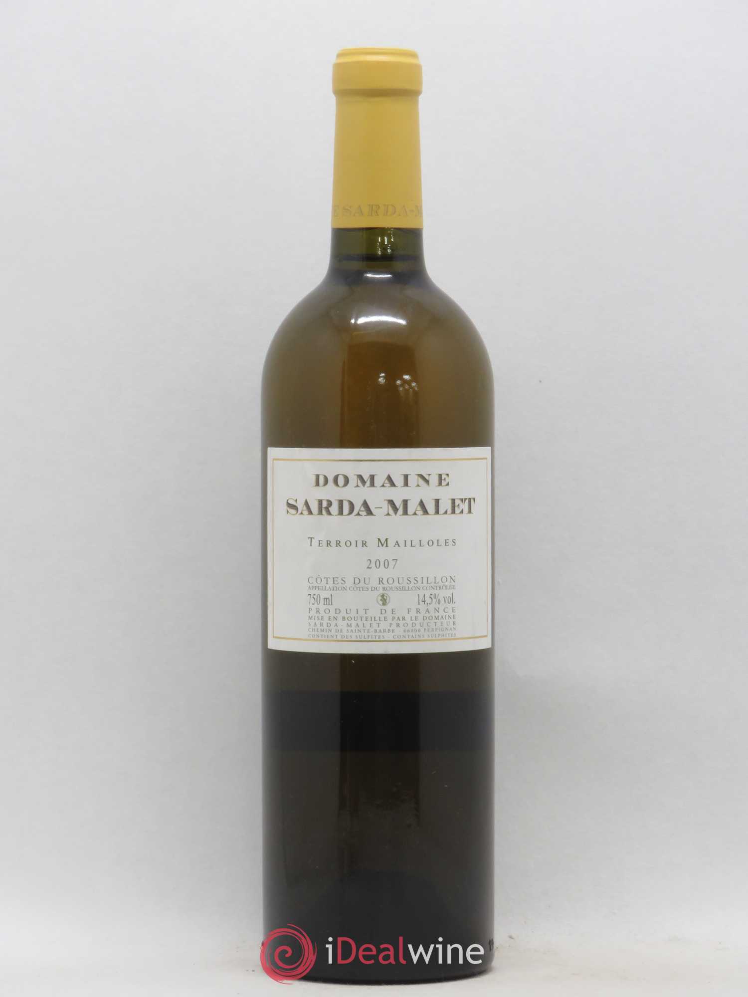 Côtes du Roussillon Domaine Sarda-Malet Terroir Mailloles Jérôme Malet 2007 - Lot de 1 bouteille - 0